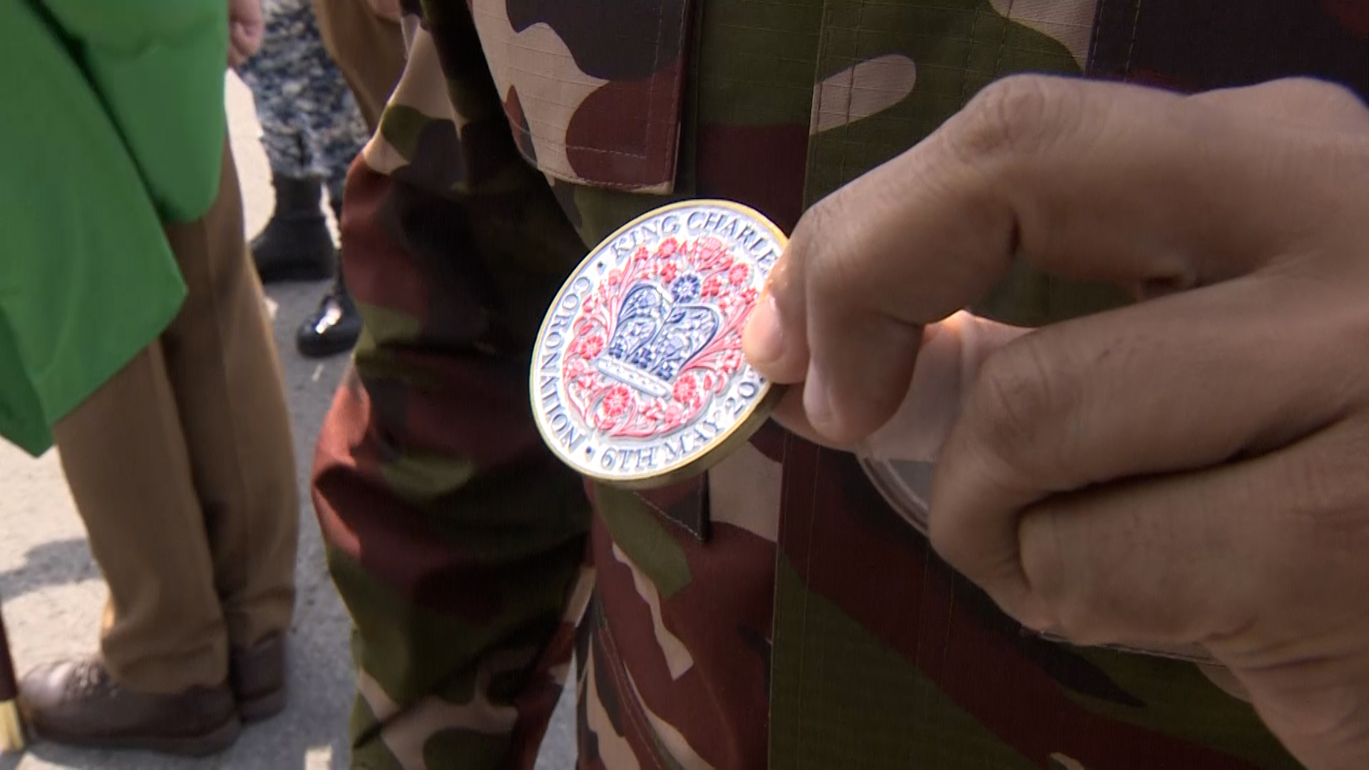 	Special commemorative coin give to Commonwealth troops participating in the coronation of King Charles III