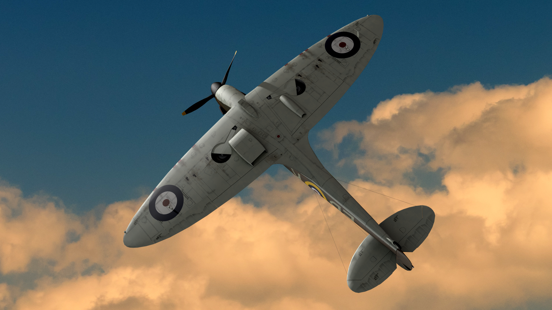Spitfire at angle