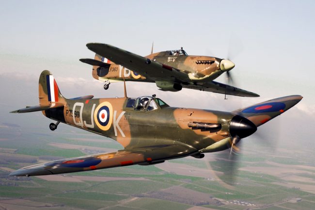 Spitfire and Hurricane defence imagery 