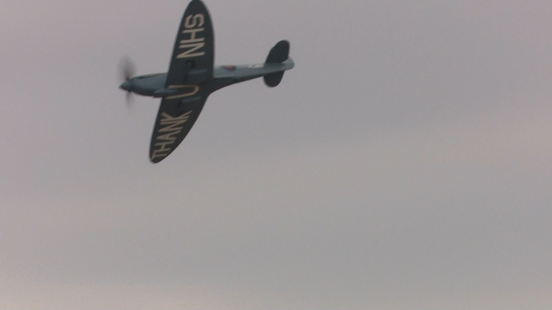 A special Spitfire flew to thank health workers for their efforts during the COVID pandemic.