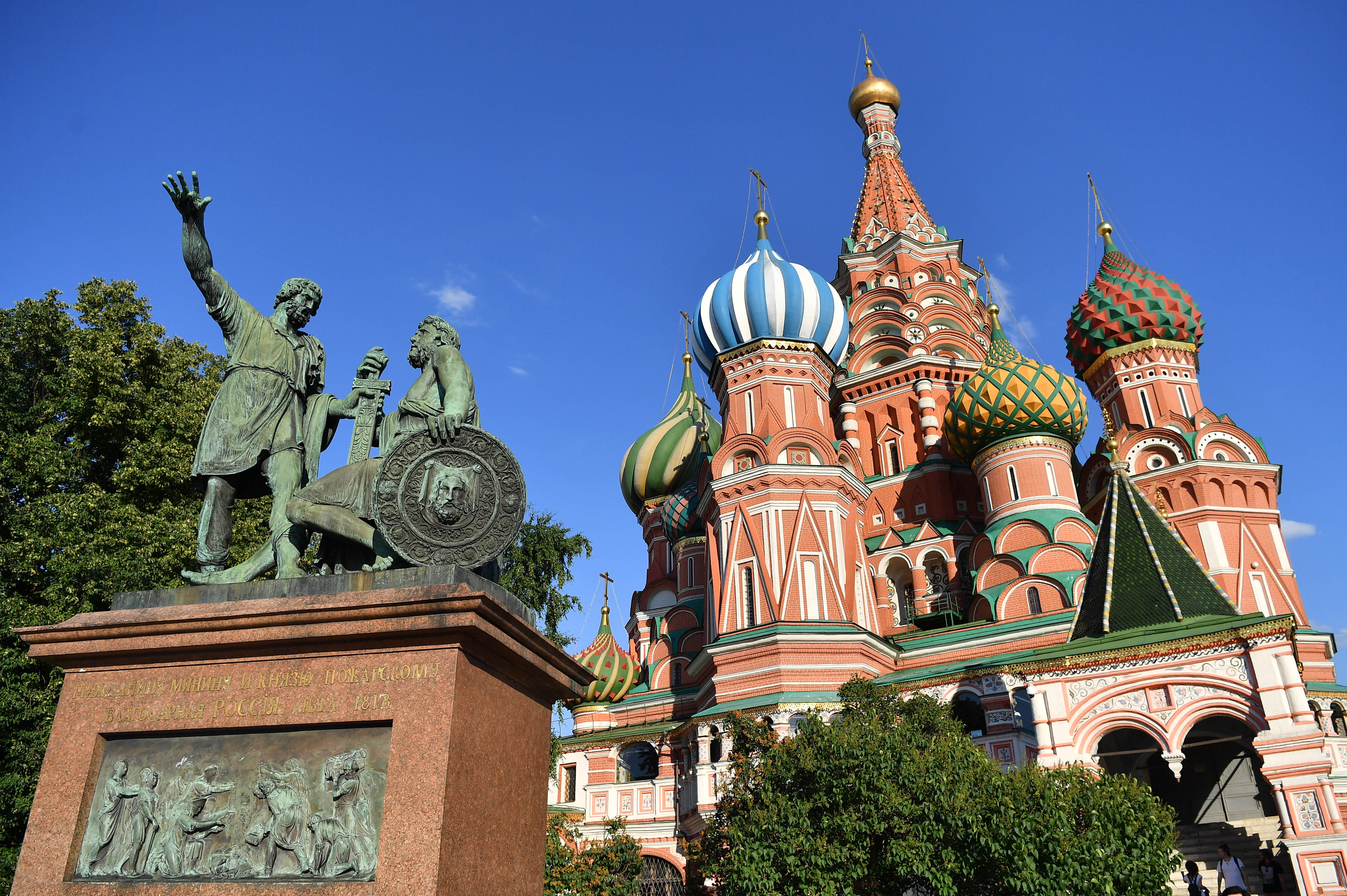 St Basil's Cathedral in the red square on in Moscow, Russia 280618 CREDIT PA