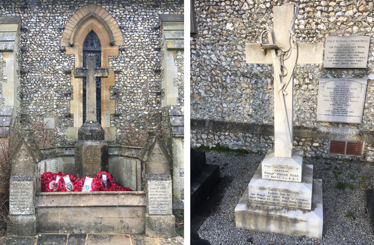 war memorials at St Margaret's church in Tylers Green Buckinghamshire