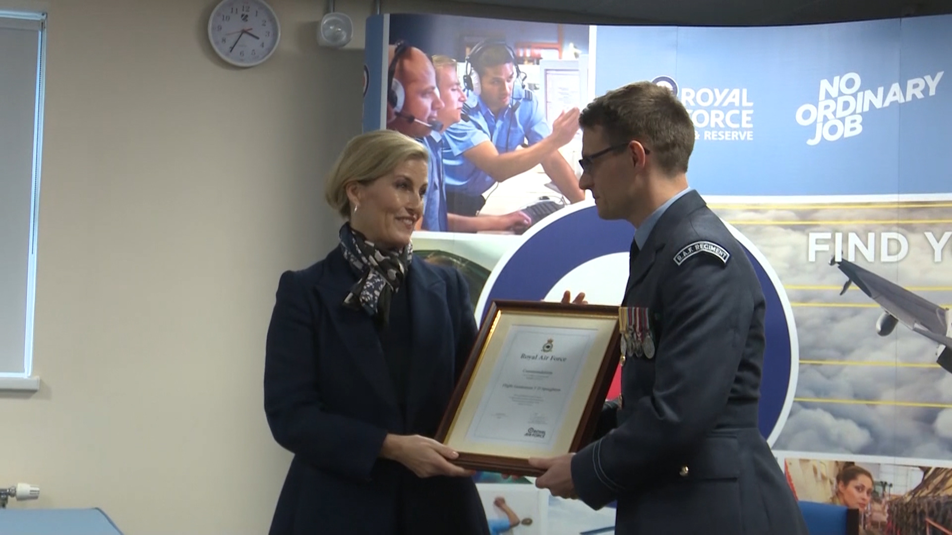 St Mawgan HRH Sophie Wessex 051218 BFBS