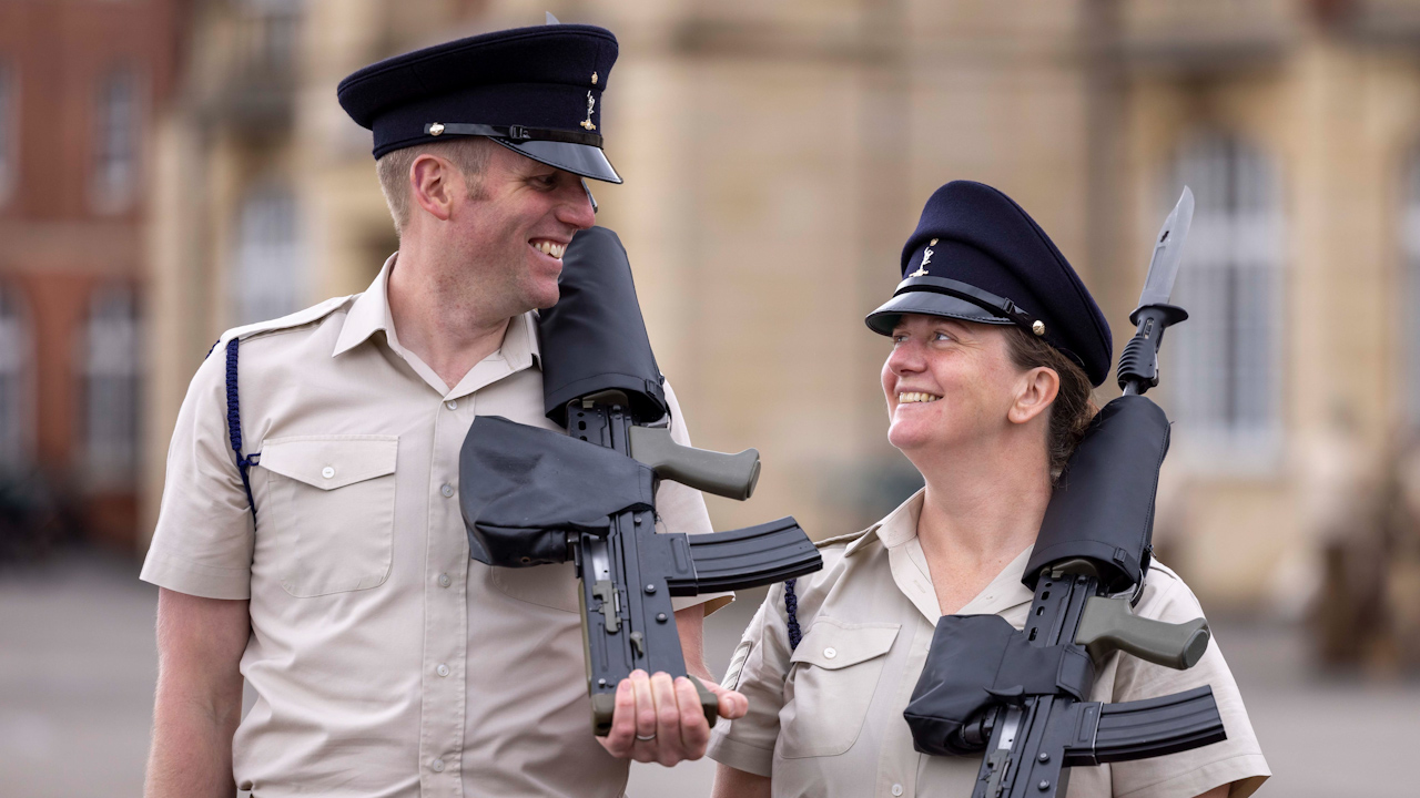 Jenna and Andrew Willis are a military couple met 15 years ago while deployed overseas (Picture: British Army).