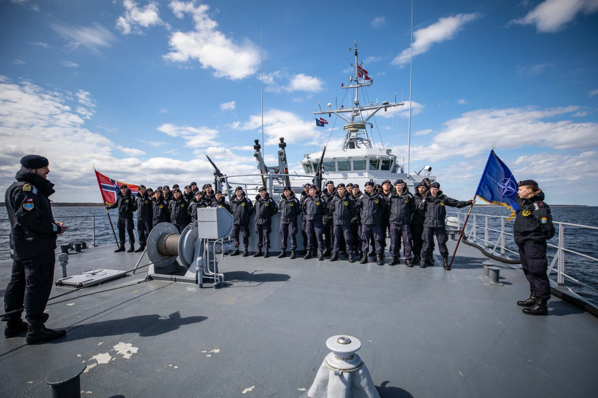 Standing NATO Mine Countermeasures Group One celebrates VE Day in the Baltic Sea CREDIT Royal Norwegian Navy 080520.jpg