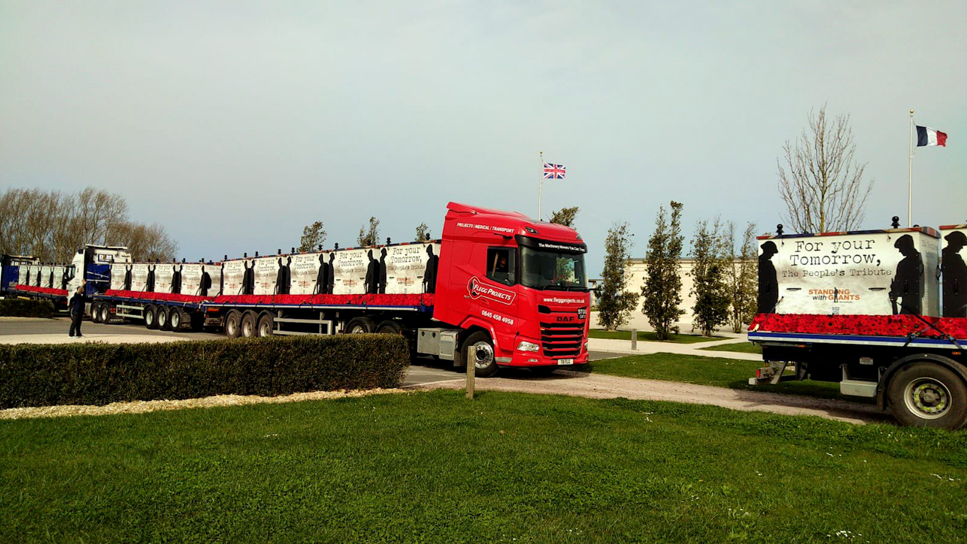 Standing with Giants stillages arrive at British Normandy Memorial for DDay80 08042024 CREDIT British Normandy Memorial
