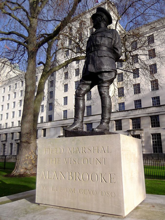 Statue of Lord Alanbrooke outside the MoD Building in Whitehall
