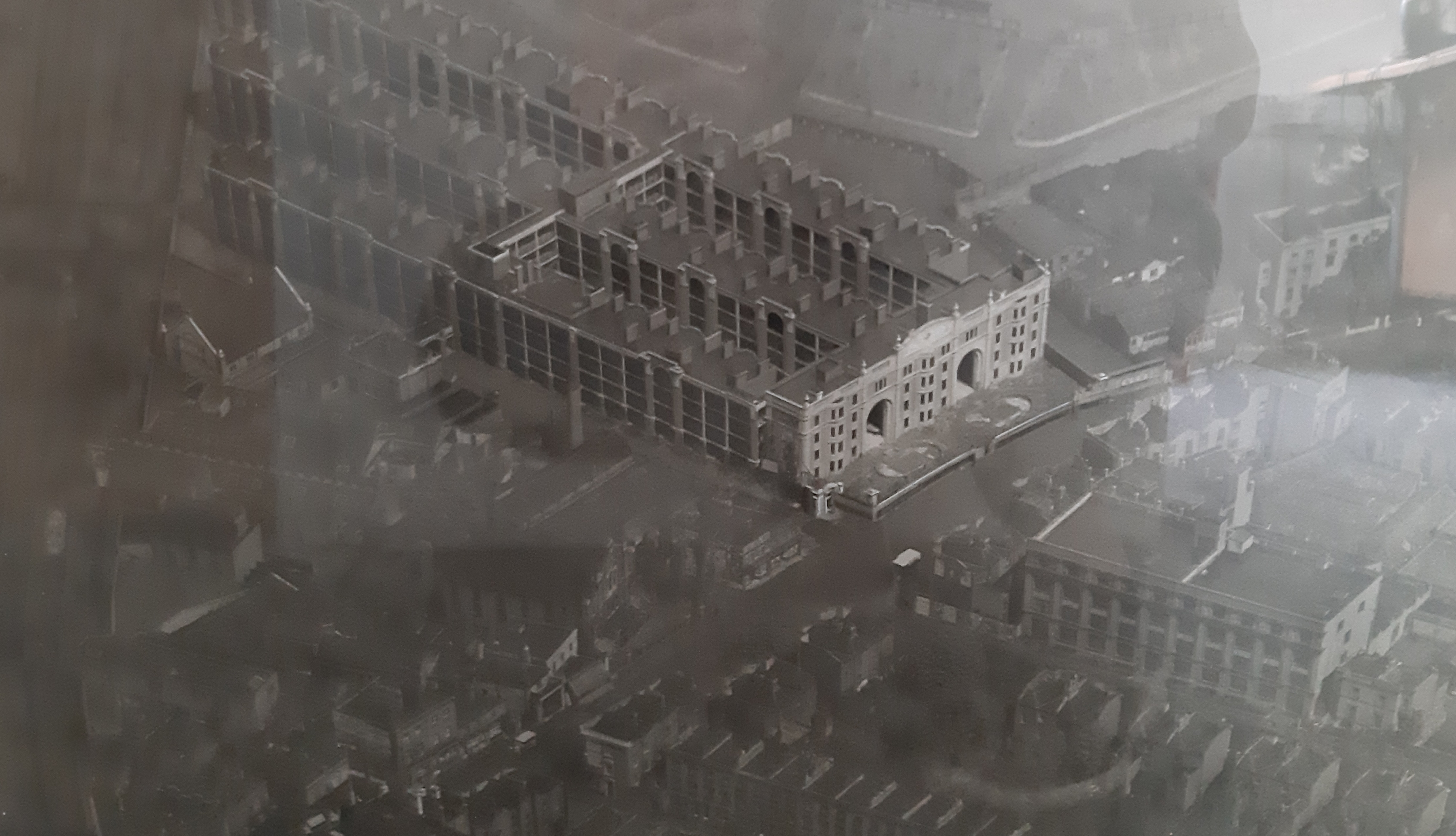 What seems to be a picture of a model for the layout for Sir Oswald Stoll’s ‘War Seal Mansions’ in Fulham