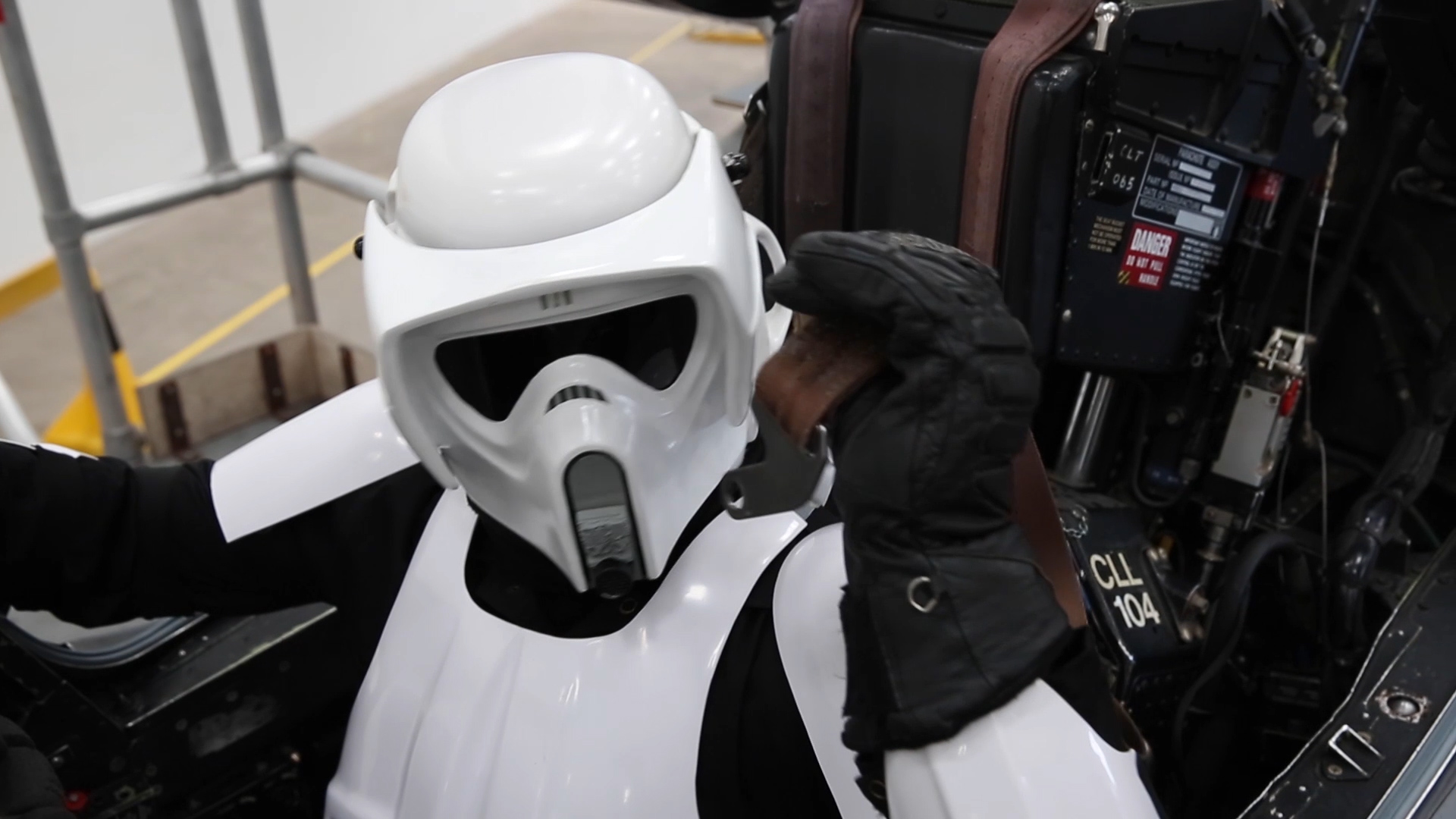 Cover image: The stormtrooper takes a seat in an aircraft (Picture: RAF Cosford).