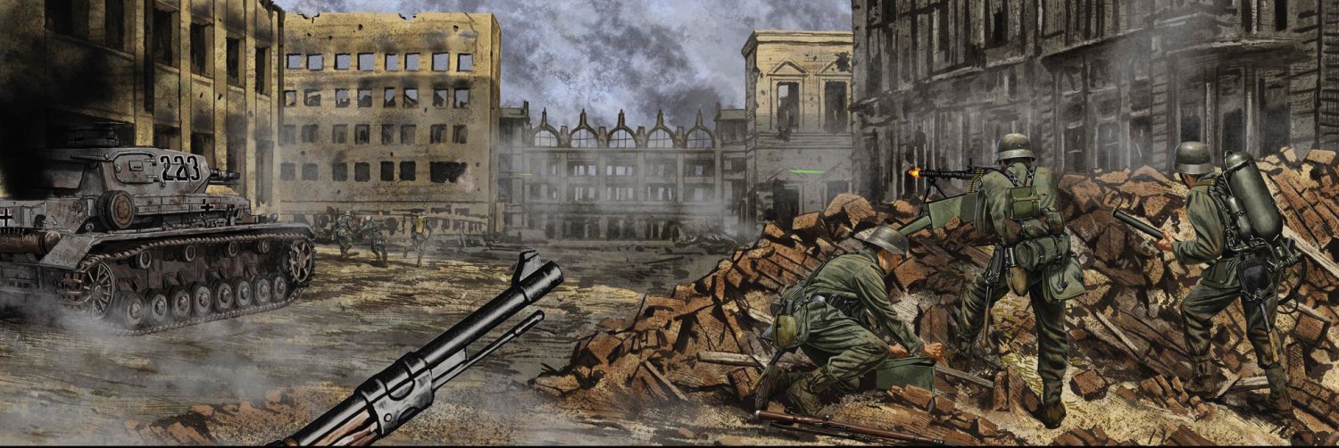 Street fighting, western Factory District Battle of Stalingrad illustration