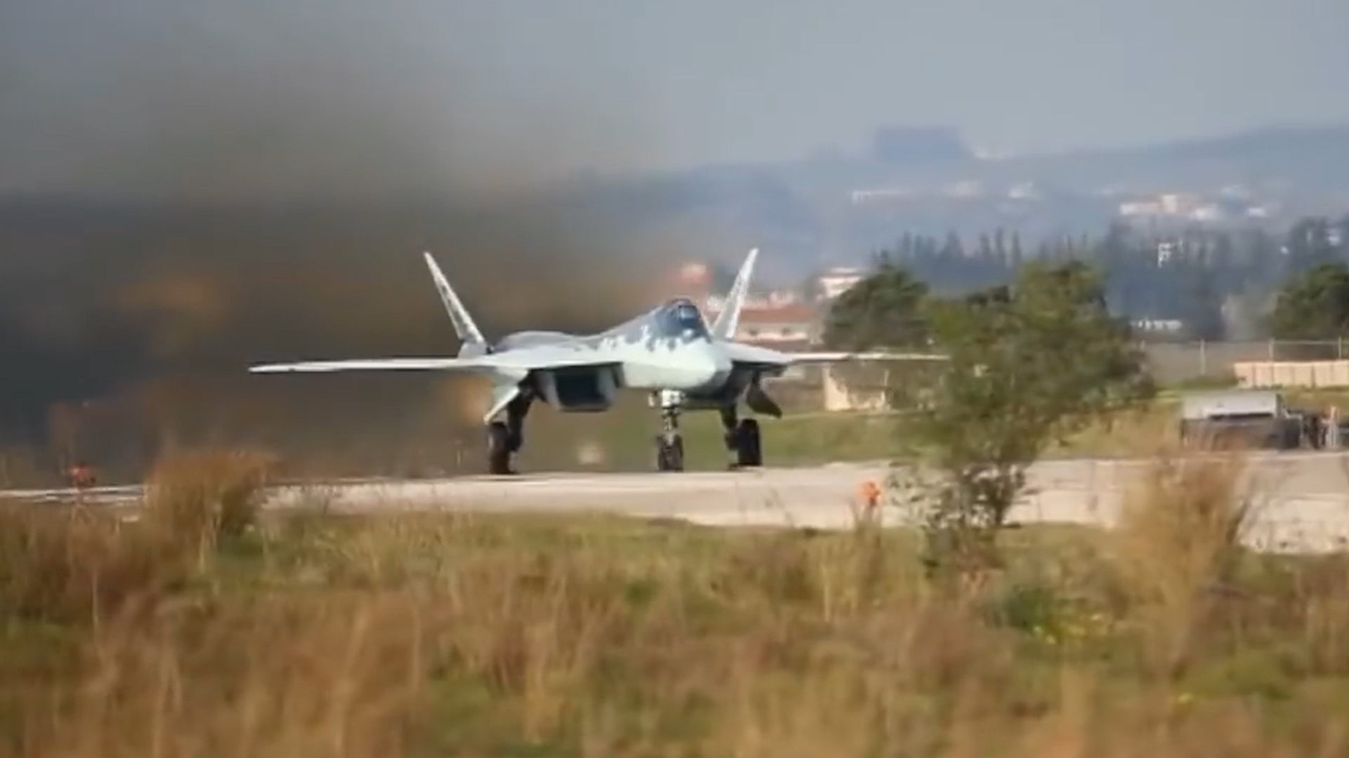 An SU-57 jet similar to then one involved in the crash (Picture: Russian MOD).