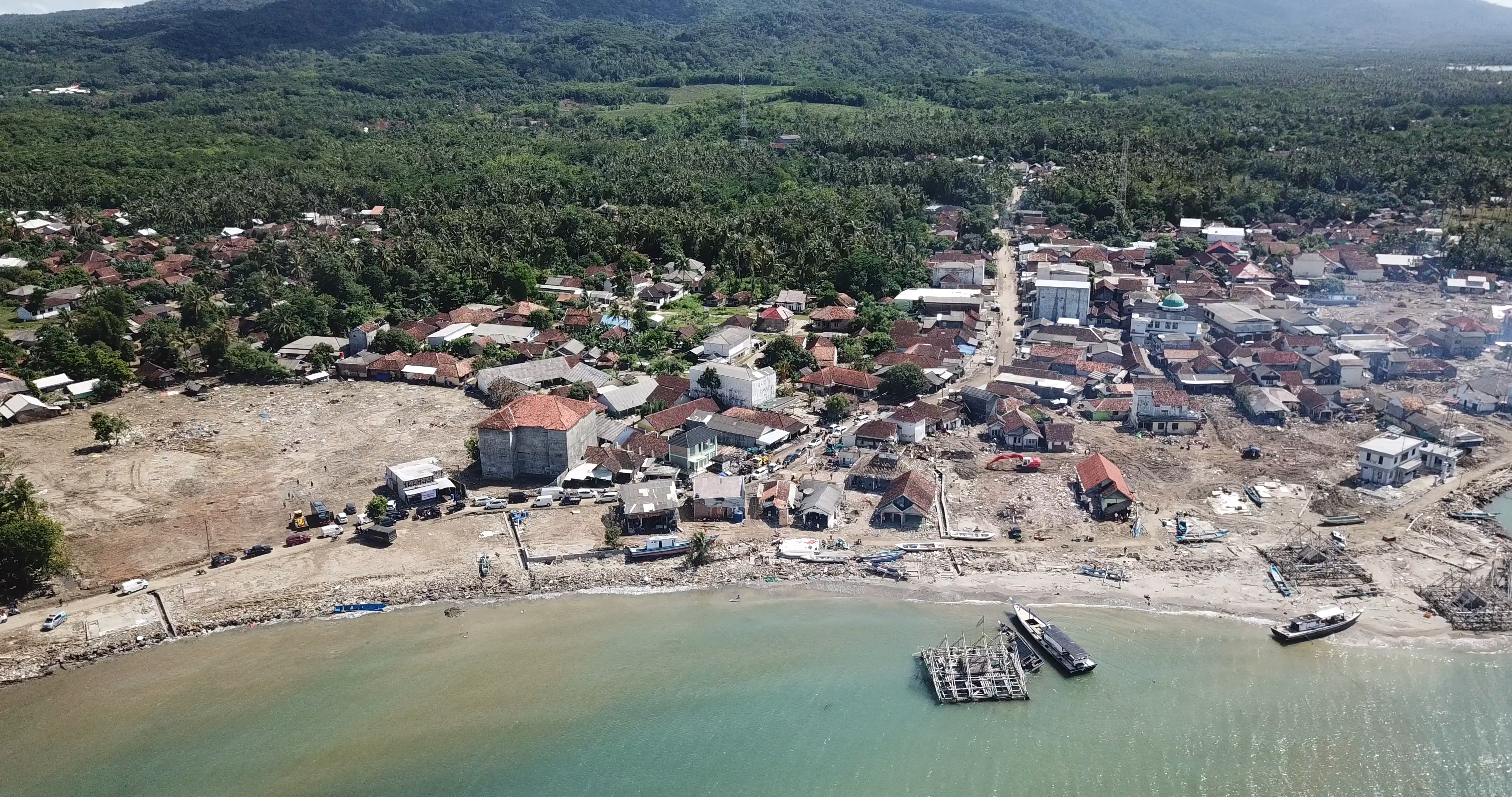 Tsunami aftermath in the Sumur region (Picture: Team Rubicon UK).