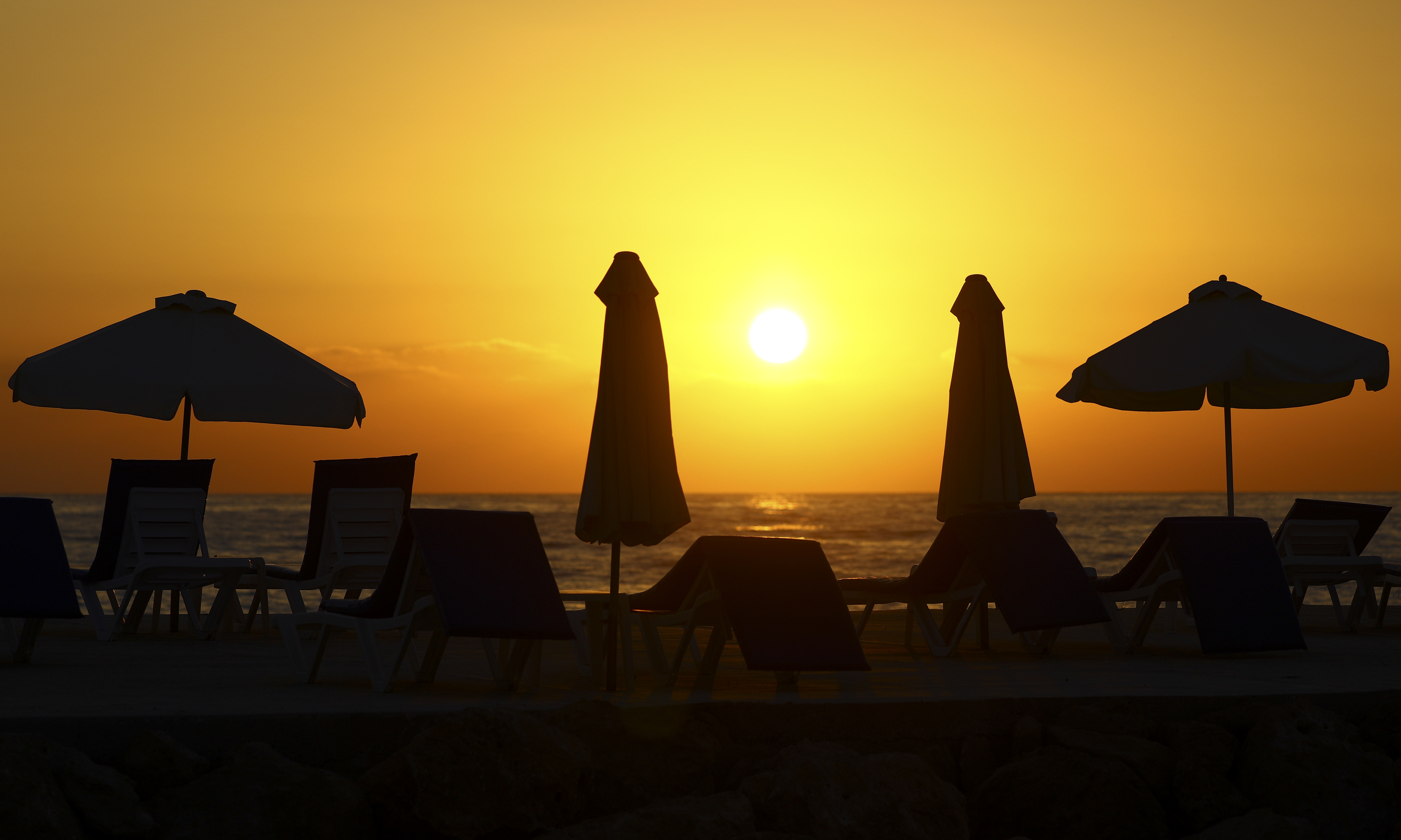 Sunset on a beach near Paphos in Cyprus 170720 CREDIT PA
