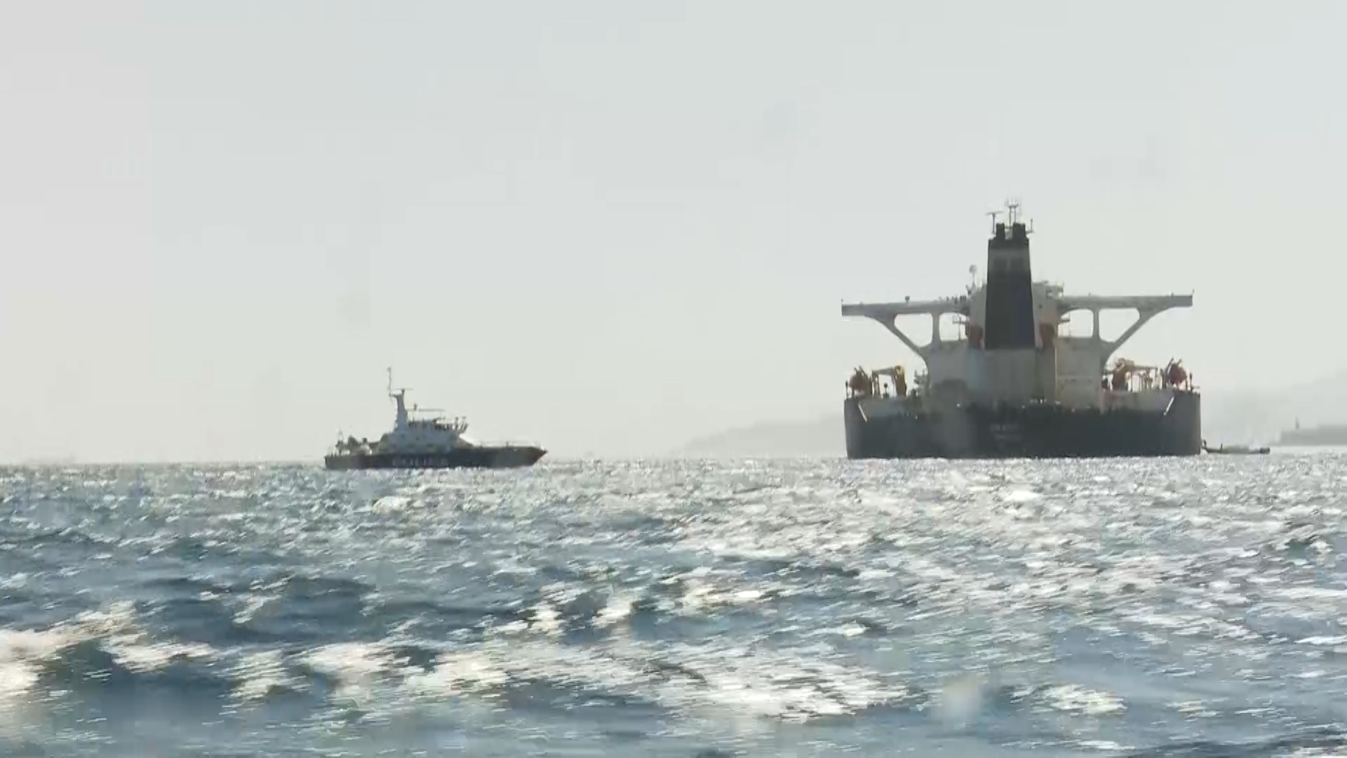 Super tanker Grace I in Gibraltar 050719 SOURCE BFBS