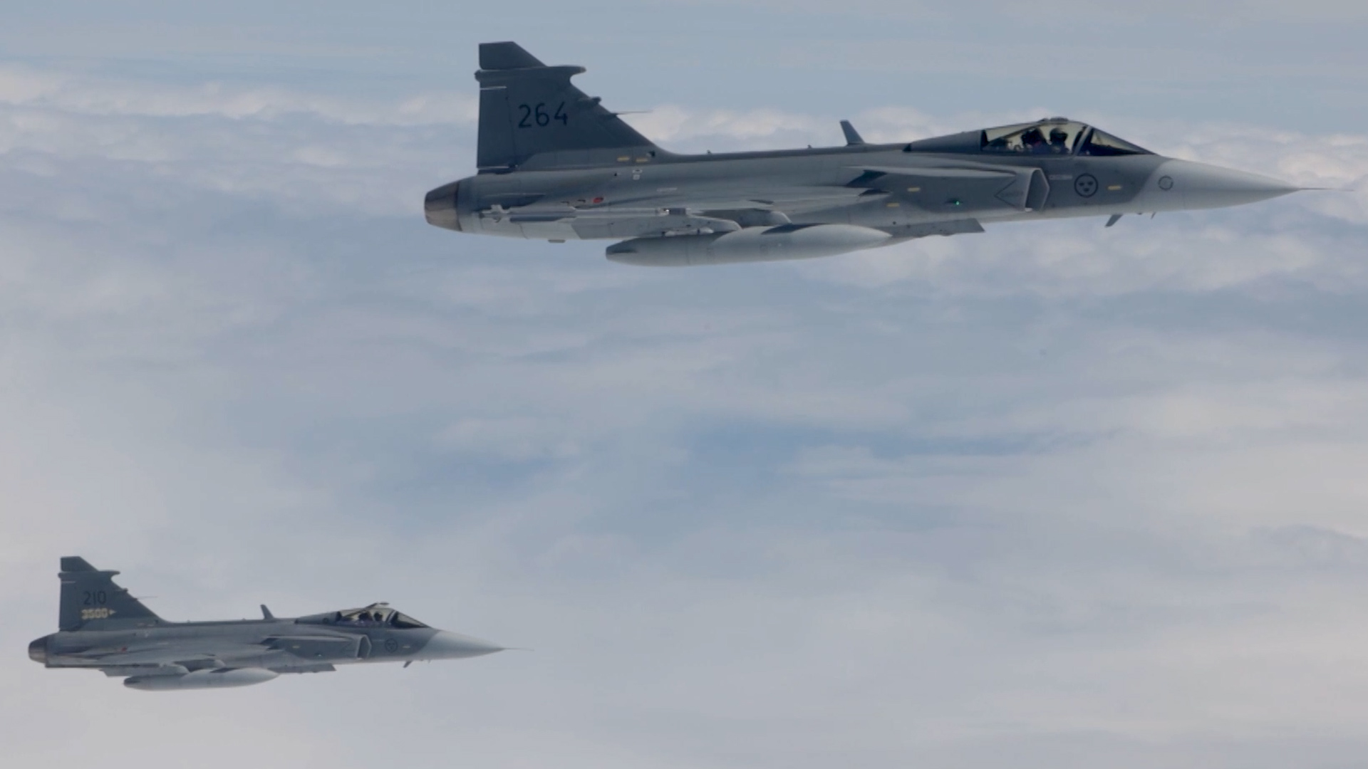Swedish Gripen on Ex Artic Challenge, aircraft the swedes have said they’ll train Ukrainian pilots on 13062023 CREDIT BFBS