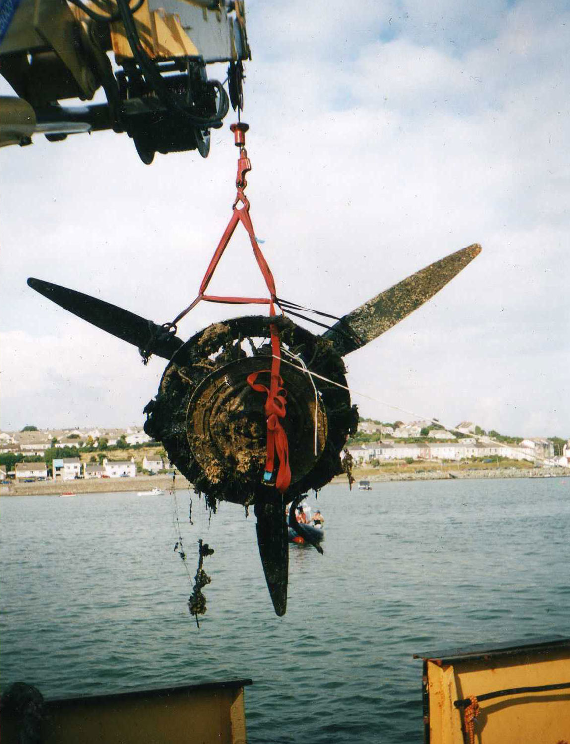 T9044 Mark I Short Sunderland Flying Boat Port Inner Engine Recovered by Channel 4 in 2003 Credit John Evans and Pembroke Dock Heritage Trust