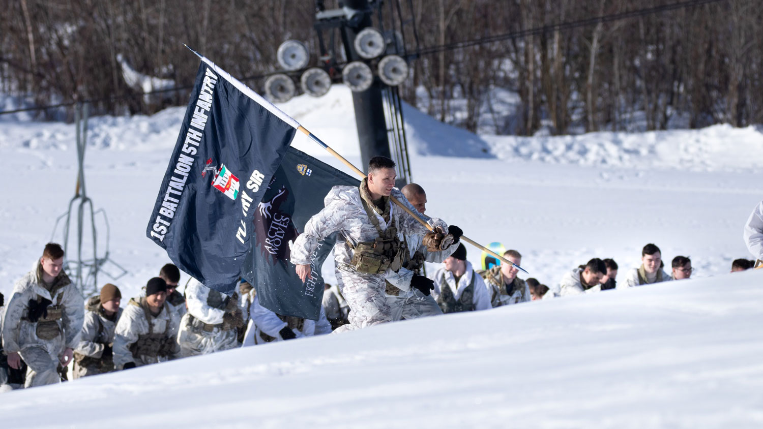 To celebrate their 215th birthday, 1st Battalion 5th Infantry Regiment soldiers charged up Birch Hill to symbolize the Battle of Lundy's Lane, where they coined their motto I'll Try, Sir CREDIT US Army