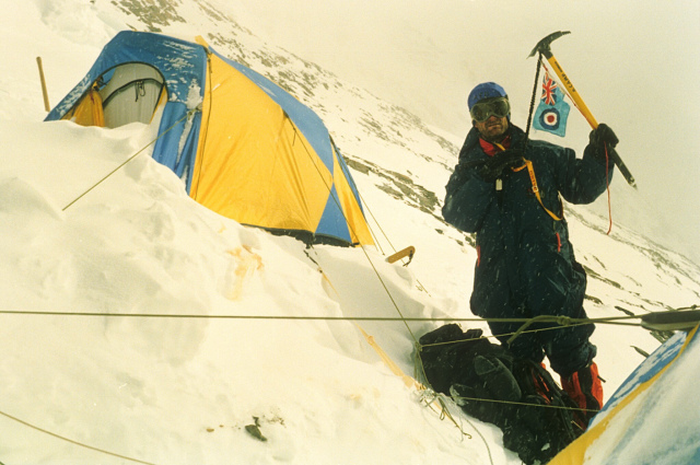Ted Atkins at High Camp in Everest, 2001 (Picture: Heavy Whalley).