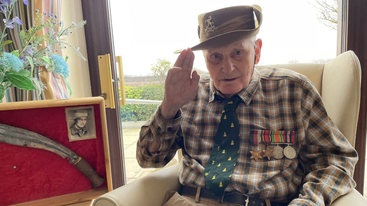 Teddy Hampstead Burma Campaign veteran Burma Star recipient Redroofs Care Home resident soon to be 100 Picture Ruth Hodkinson