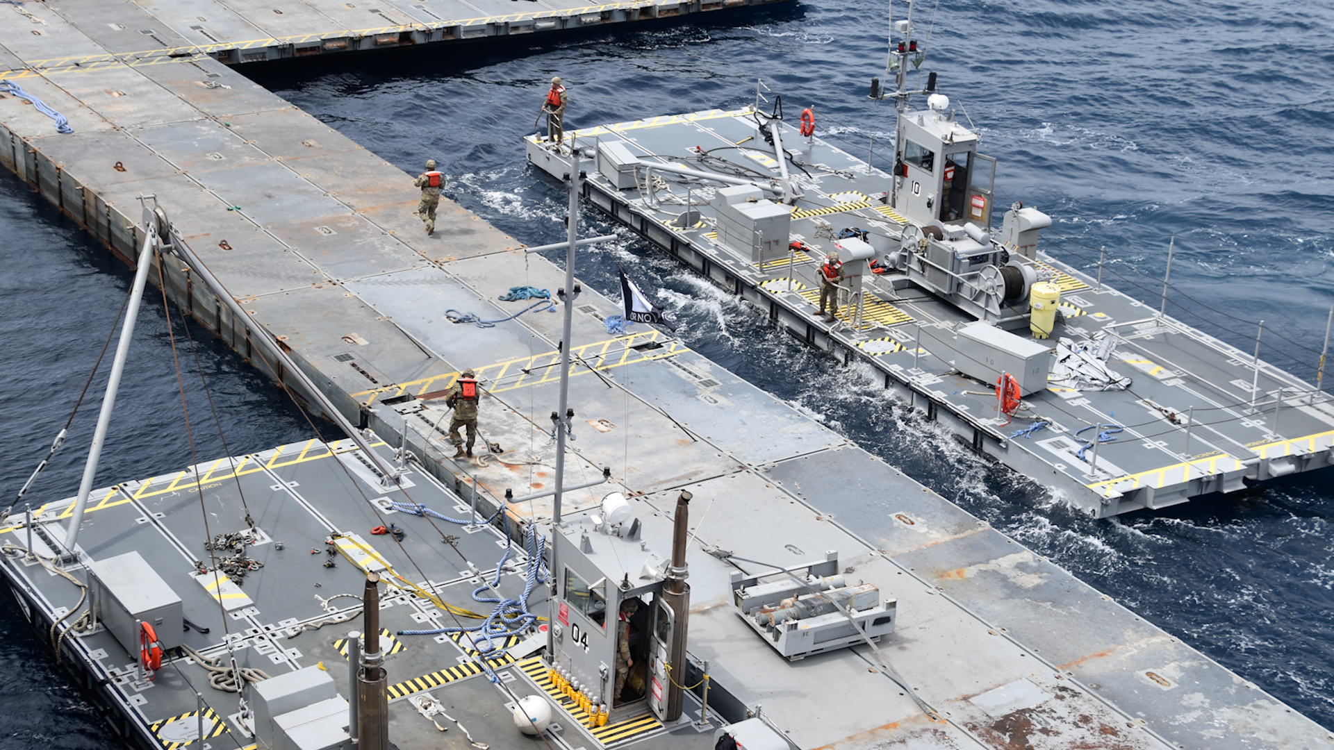 Temporary pier being built by the US to help get aid into Gaza