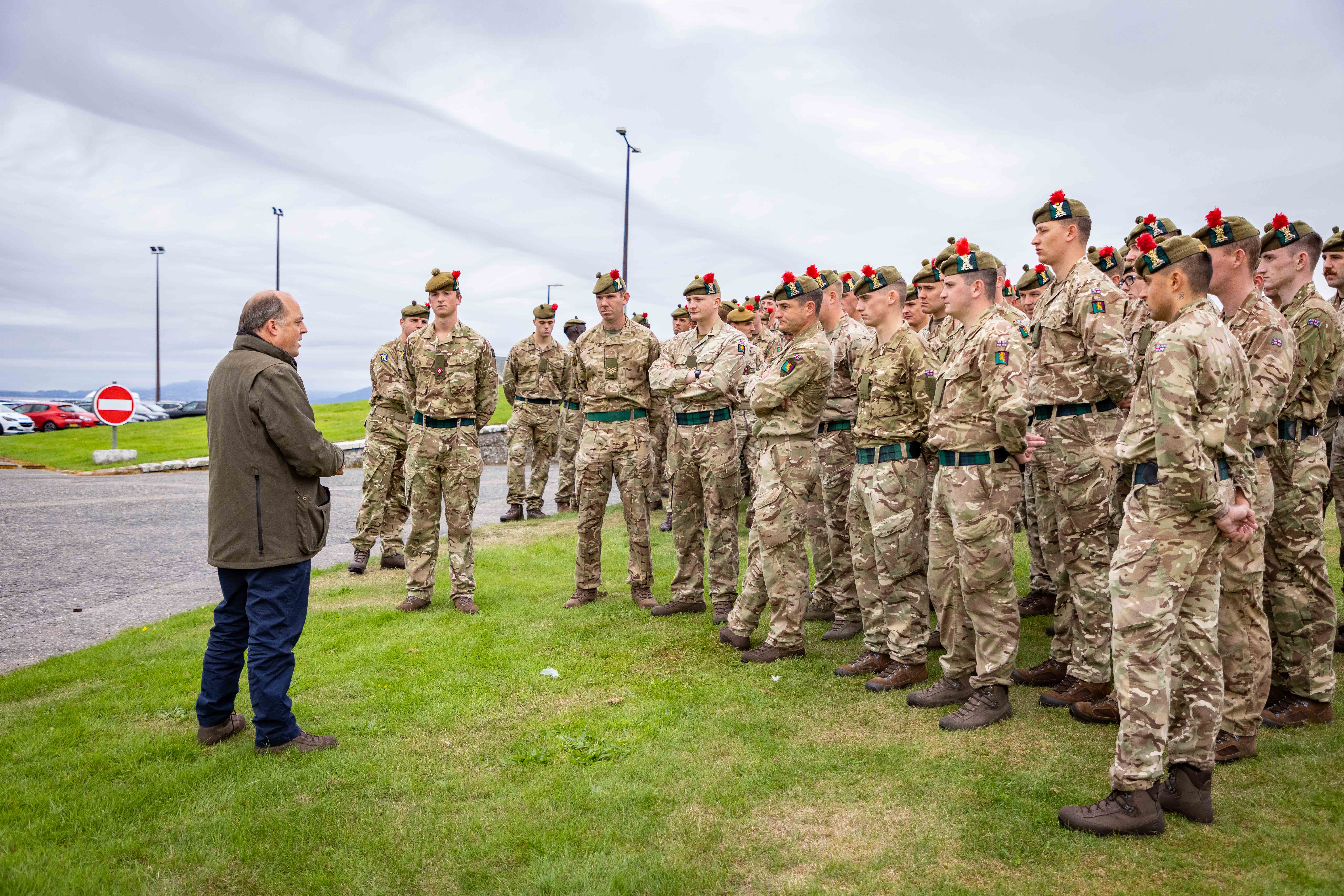 The 3rd Battalion The Royal Regiment of Scotland (3 SCOTS) leaving their base to deploy as a high readiness reserve for Operation Pitting, the UK's evacuation mission in Afghanistan