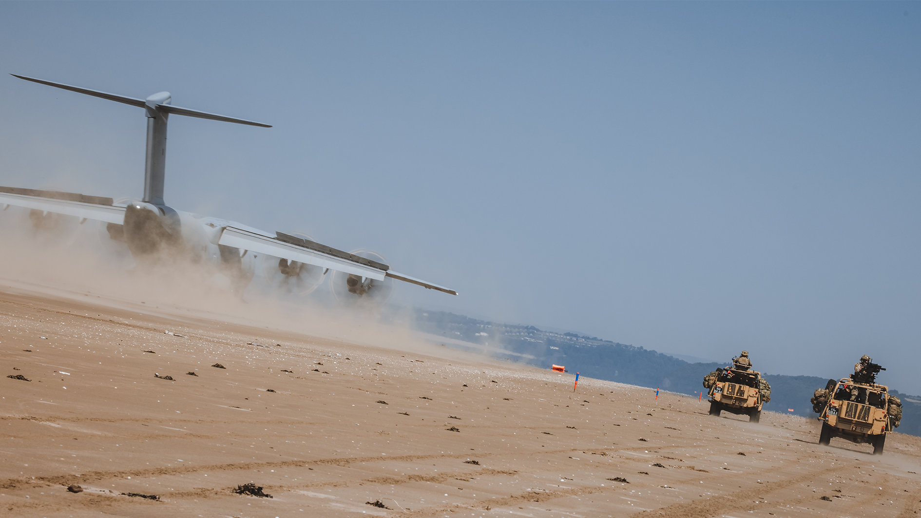 The A400M beach landing training was facilitated by the RAF’s Tactical Air Traffic Controllers 140623 CREDIT RAF