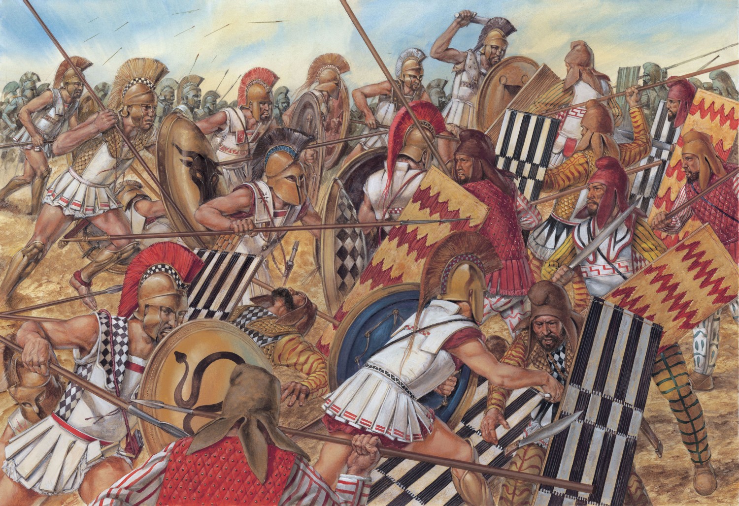 The Greek charge at the Persian line (image from ‘Marathon 490 BC’ by Nicholas Sekunda © Osprey Publishing, part of Bloomsbury Publishing)