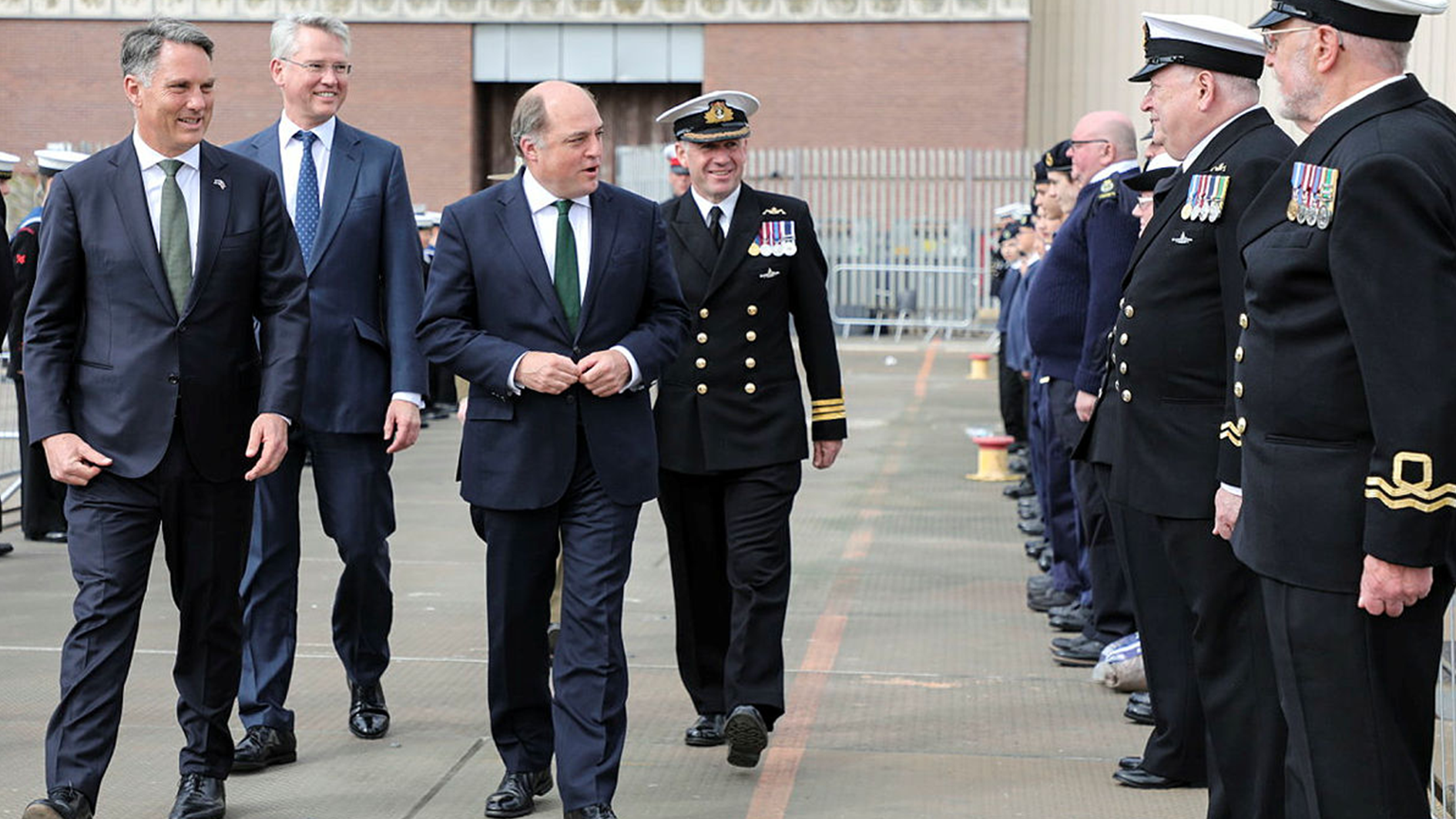 The Defence Secretary and the Deputy Prime Minister of Australia at the commissioning ceremony of the fifth Astute Class submarine, HMS Anson in Barrow-In-Furness CREDIT MOD