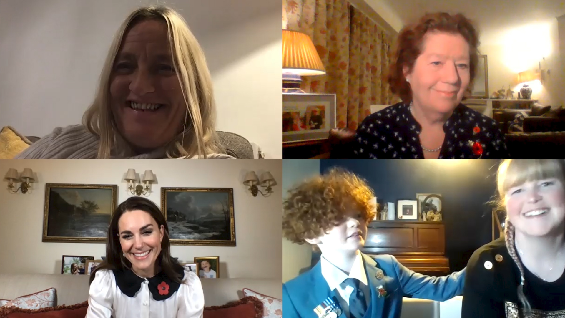 Top row: (L-R) Chantelle Wynn, Serena Alexander; bottom row: (L-R) the Duchess of Cambridge, Charlton Taylor and Sonia Fleming (Picture: Kensington Palace).