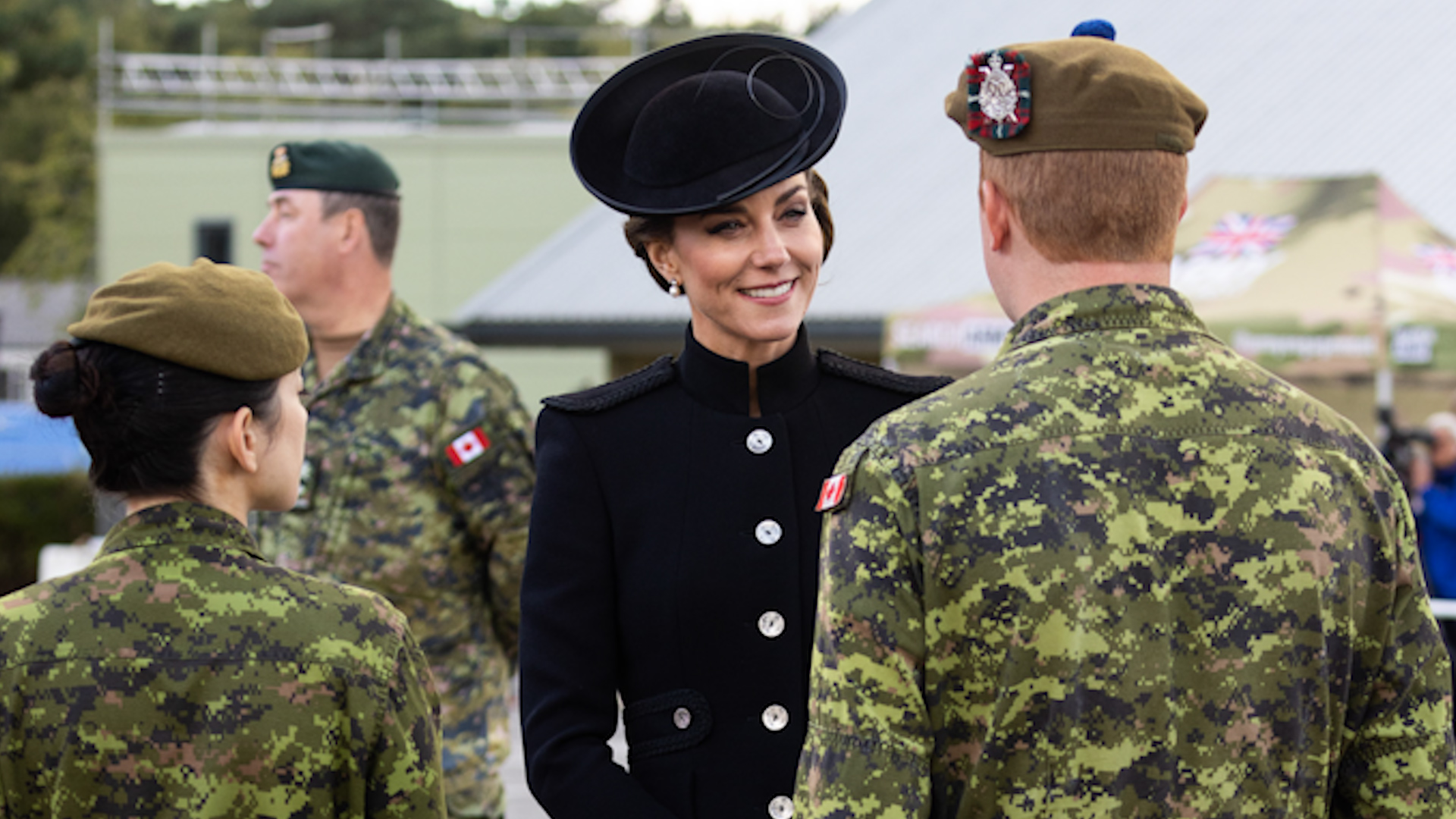 The Duchess of Cornwall and Cambridge, seen here speaking with Commonwealth soldiers 16092022 CREDIT MOD Crown Copyright