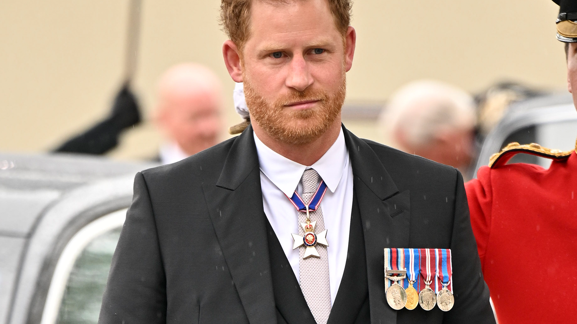The Duke of Sussex arriving arriving ahead of the coronation ceremony of King Charles III and Queen Camilla at Westminster Abbey, central London. Picture date Saturday May 6, 2023 CREDIT PA