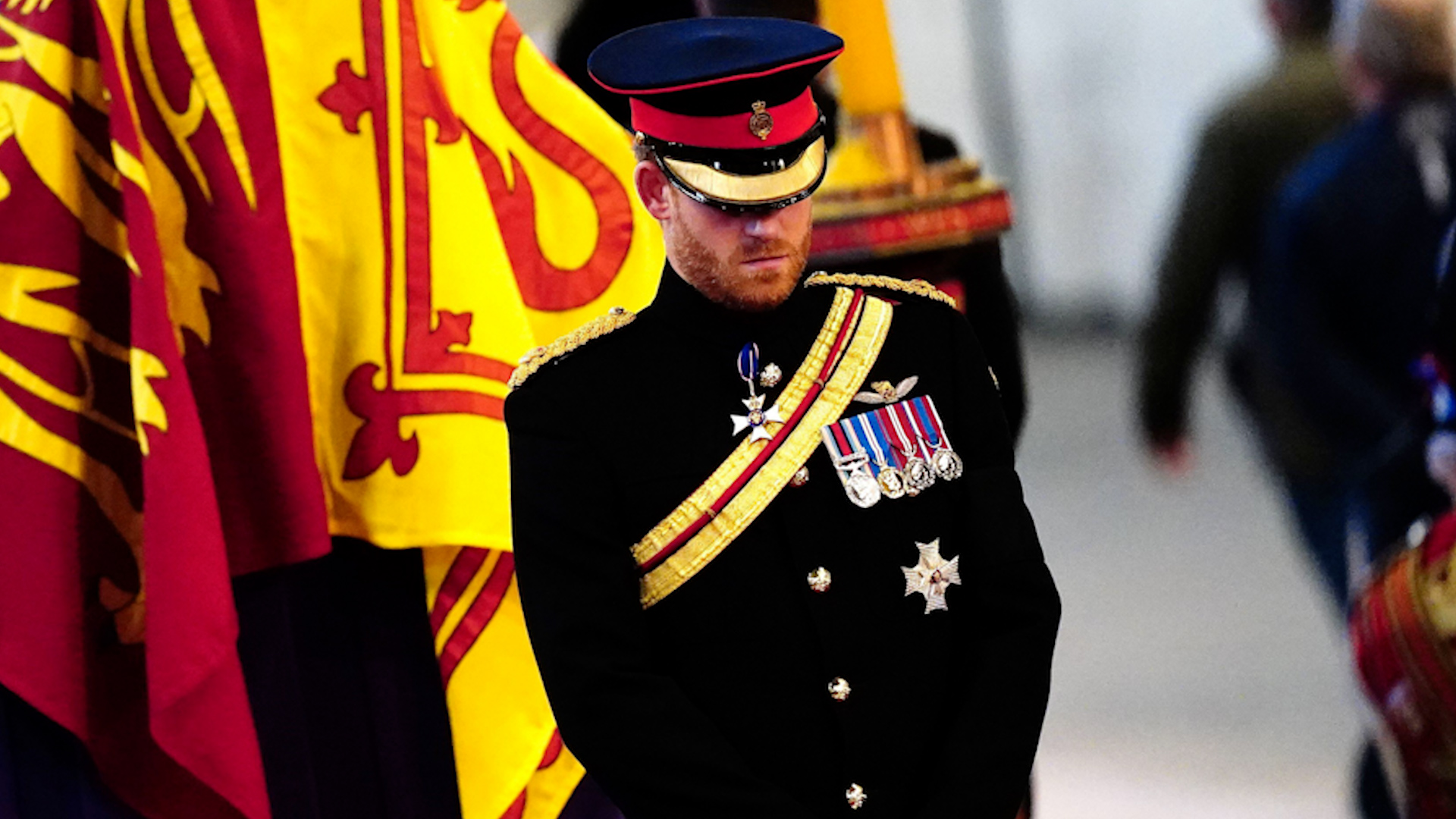 The Duke of Sussex during vigil for grandmother, Queen Elizabeth II 17092022 CREDIT PA Images,Alamy Stock Photo