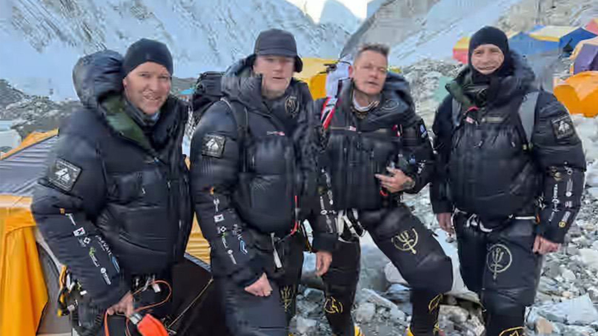 The Everest mission team pictured on their ascent 