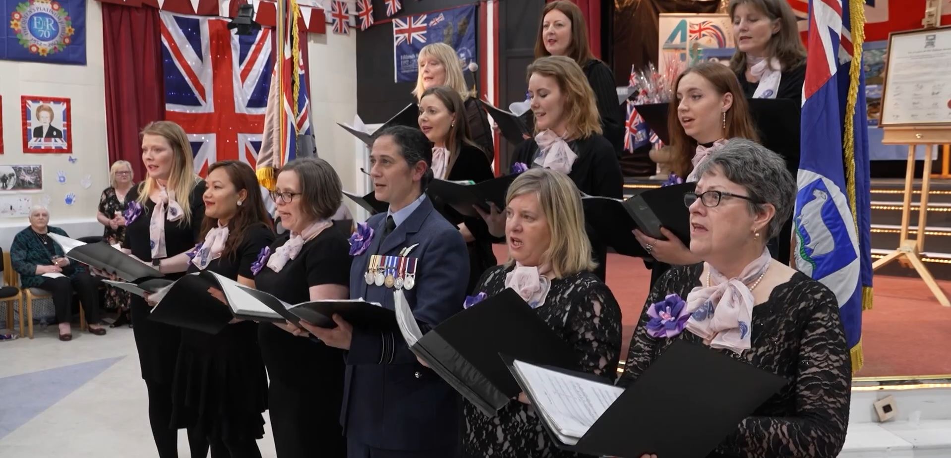 The Freedom Of The Falkland Islands Military Wives Choir performance CREDIT BFBS