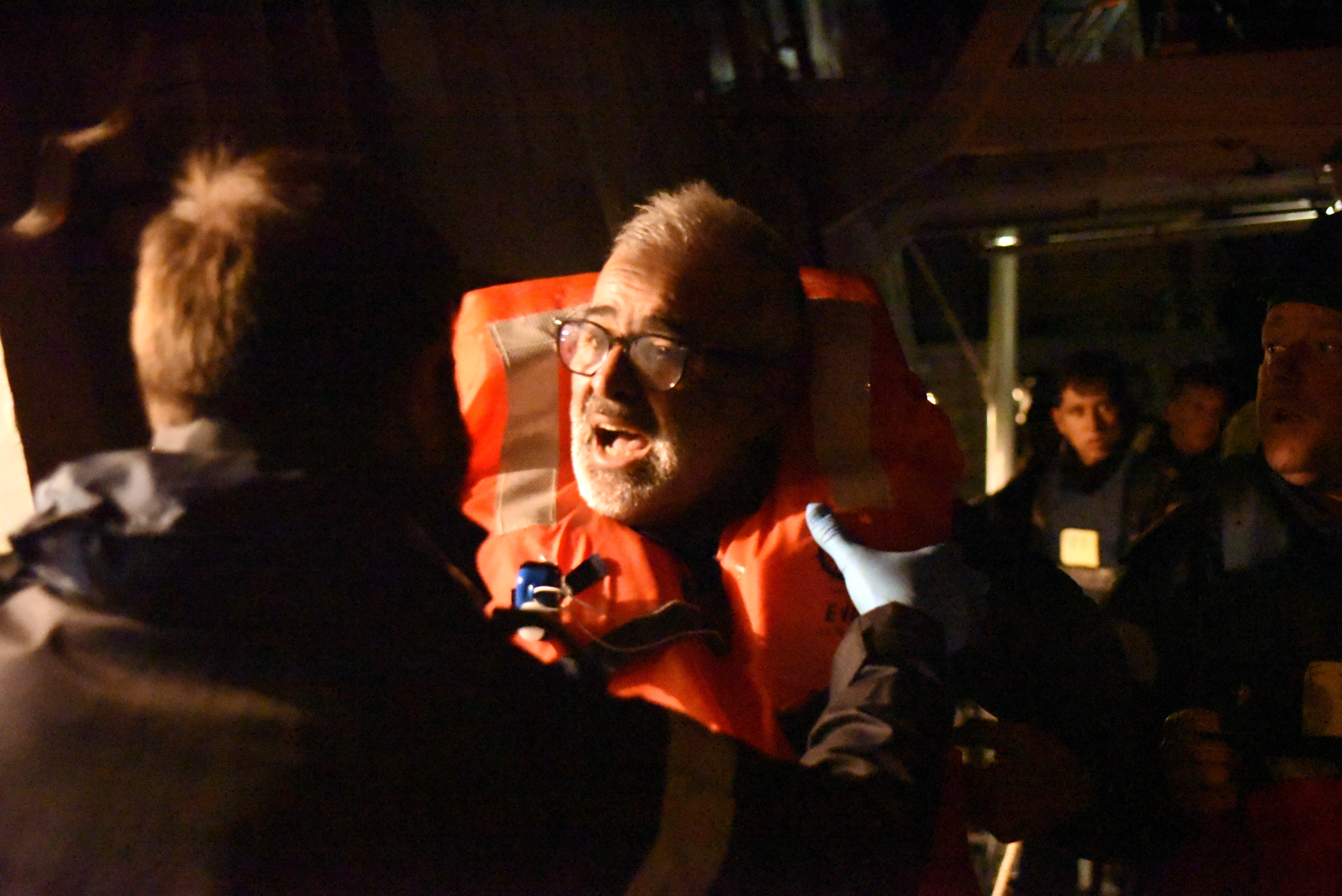 The Grande America's captain being rescued (Picture: Royal Navy).