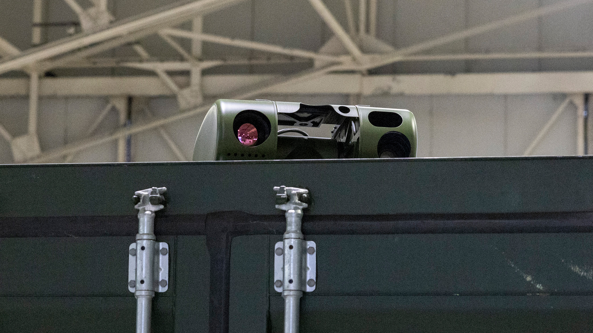 The Gravehawk tracking system works off an IR camera located on top of the container