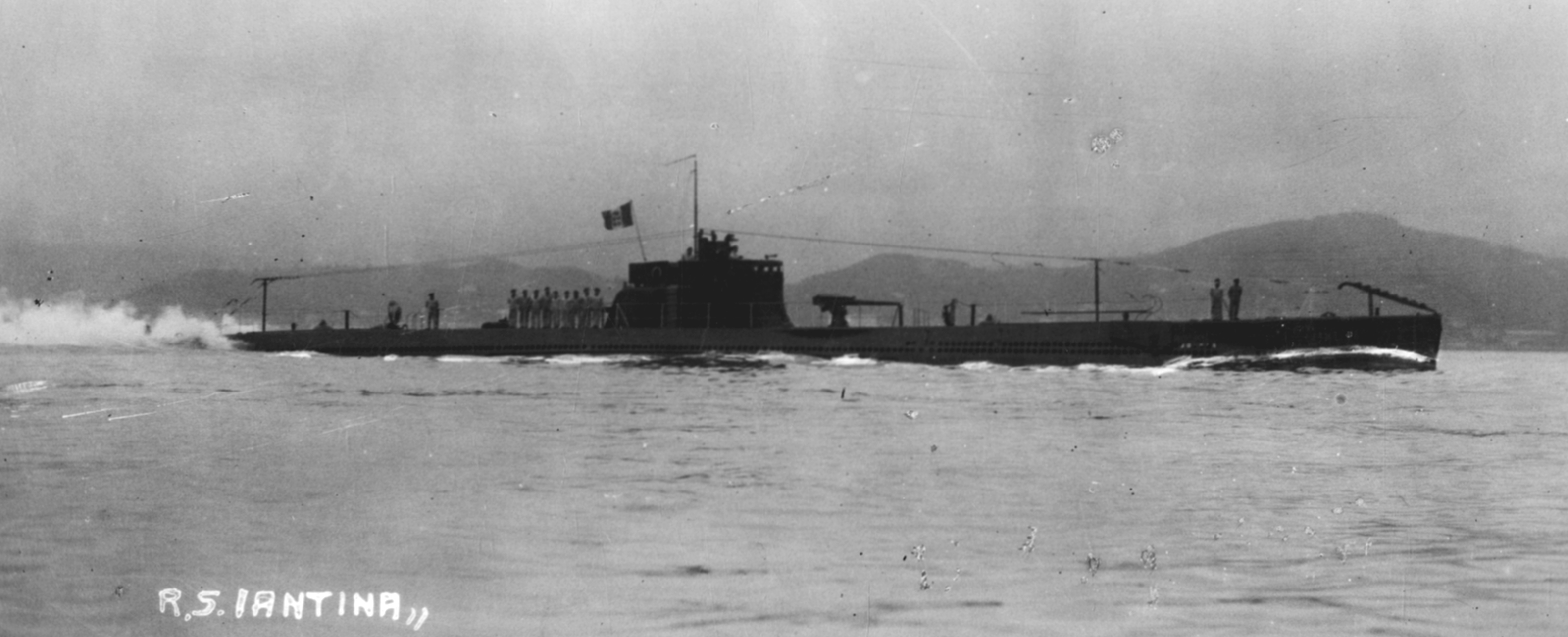 The Italian submarine JANTINA. Italian Naval History Department. Source with permission (MARINA MILITARE UFFICIO STORICO)