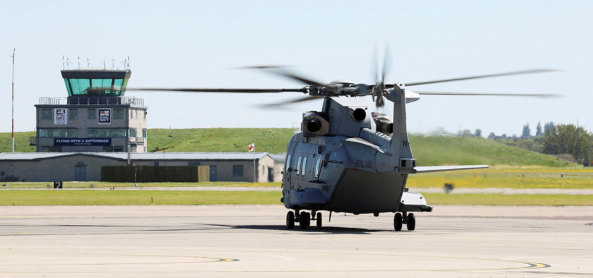 The Merlin Mk4 on RNAS Yeovilton's airfield CREDIT UK MOD © Crown copyright 2021