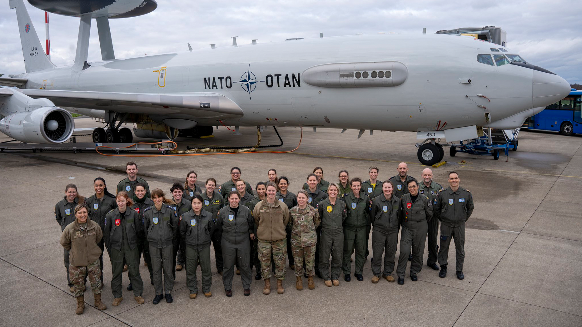 The Nato AWACS sortie consisting of an all-female command and control crew 090224 CREDIT NATO