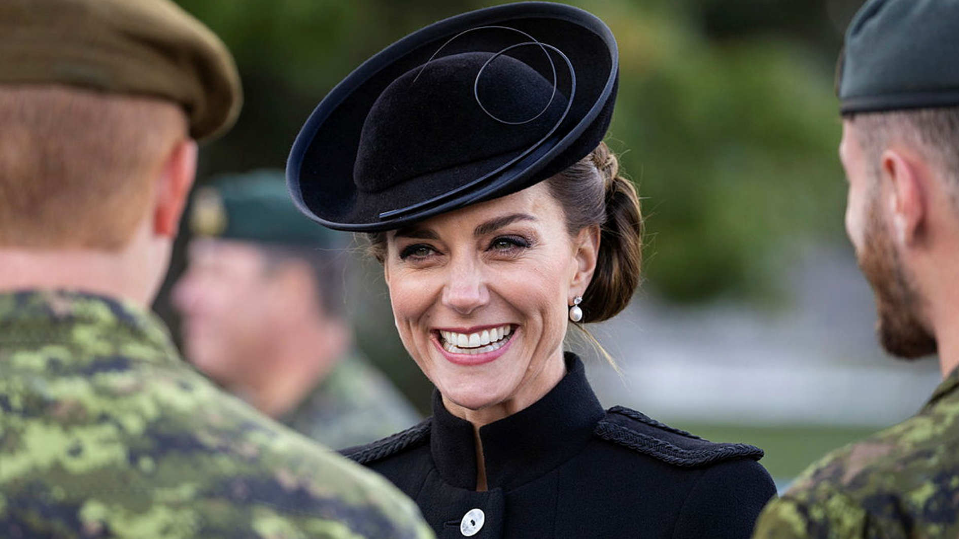 The Prince and Princess of Wales today visiting the Army Training Centre Pirbright 