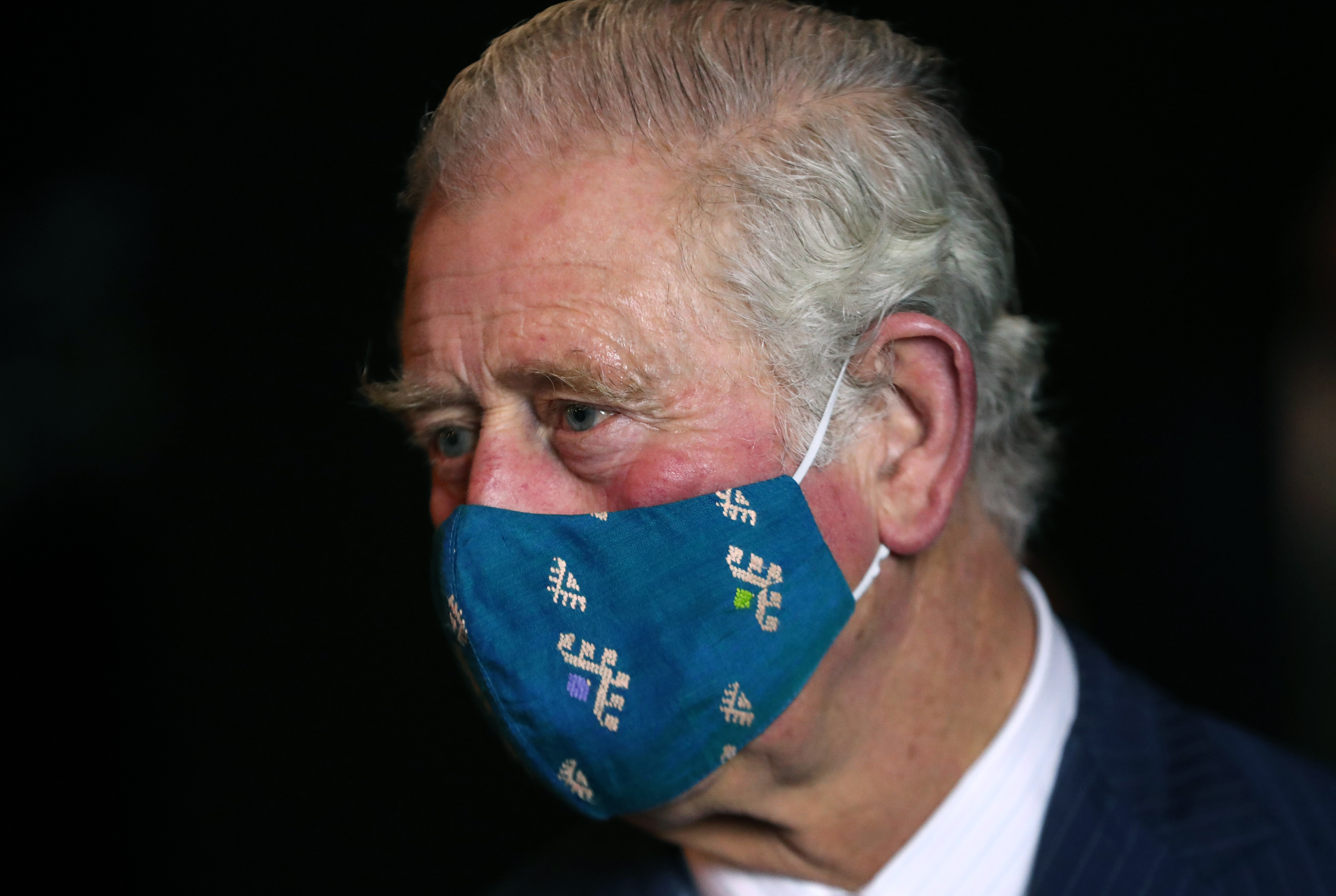The Prince of Wales wearing a mask, during a visit to the Soho Theatre in London 03122020 CREDIT PA
