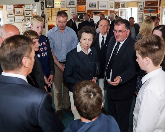 The Princess Royal speaks to members of the club (Picture: Royal Navy).