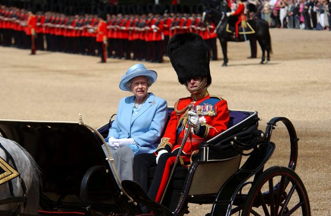 The Queen and Prince Philip Trooping the Colour 2005