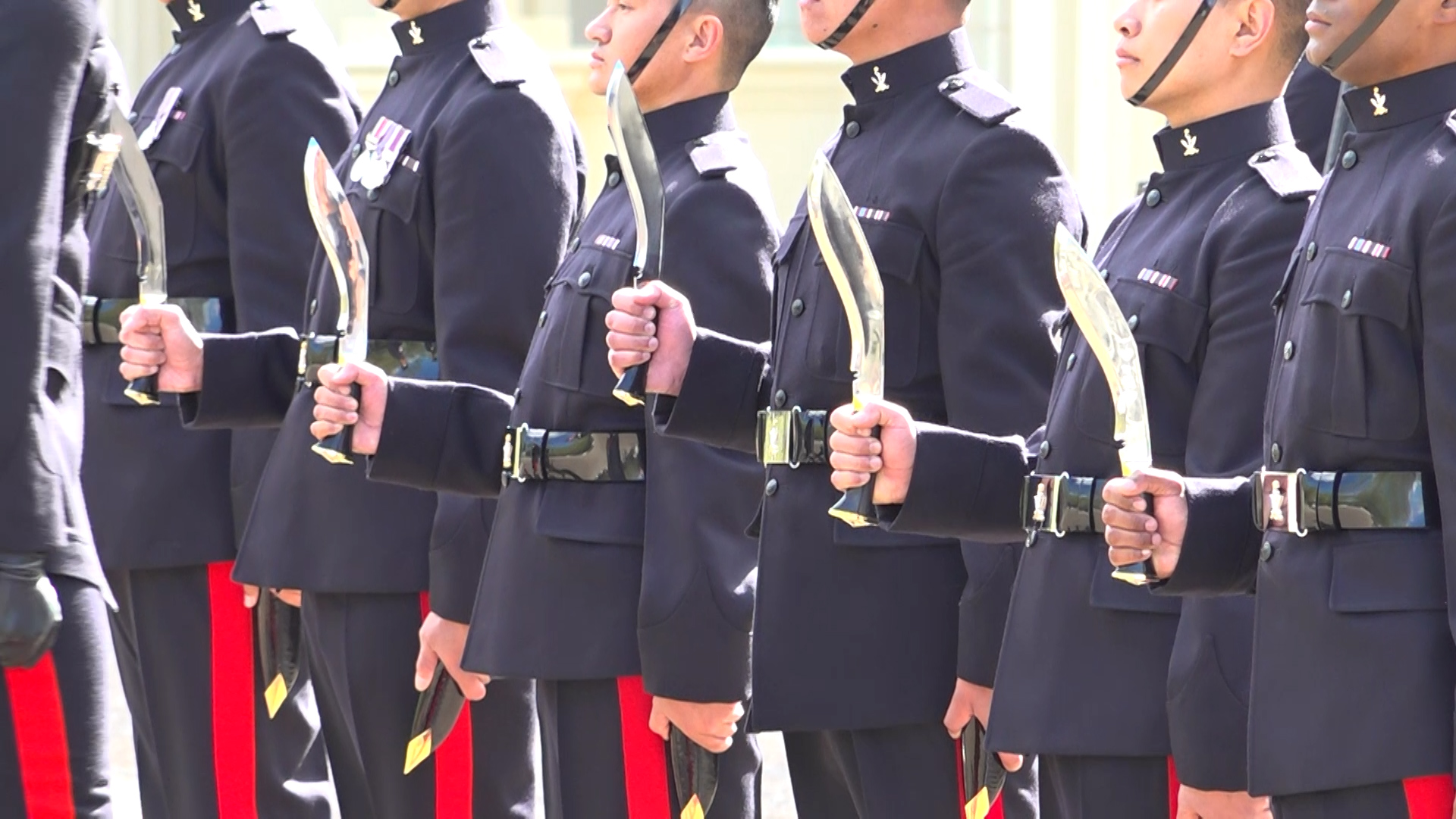 The Queens Gurkha Signals have kukri and sheath inspected