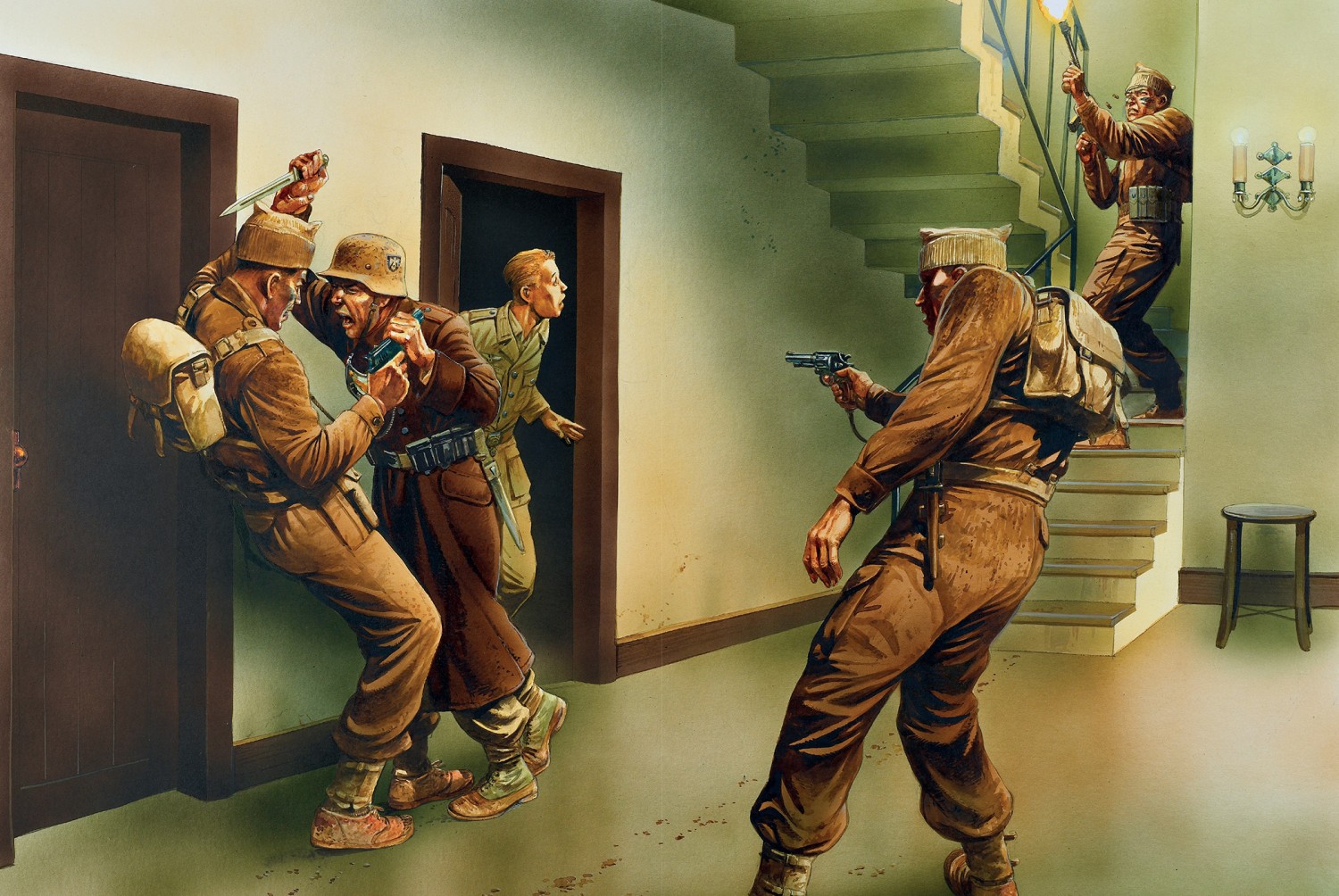Illustration of the commando raid meant to kill Rommel, Operation Flipper