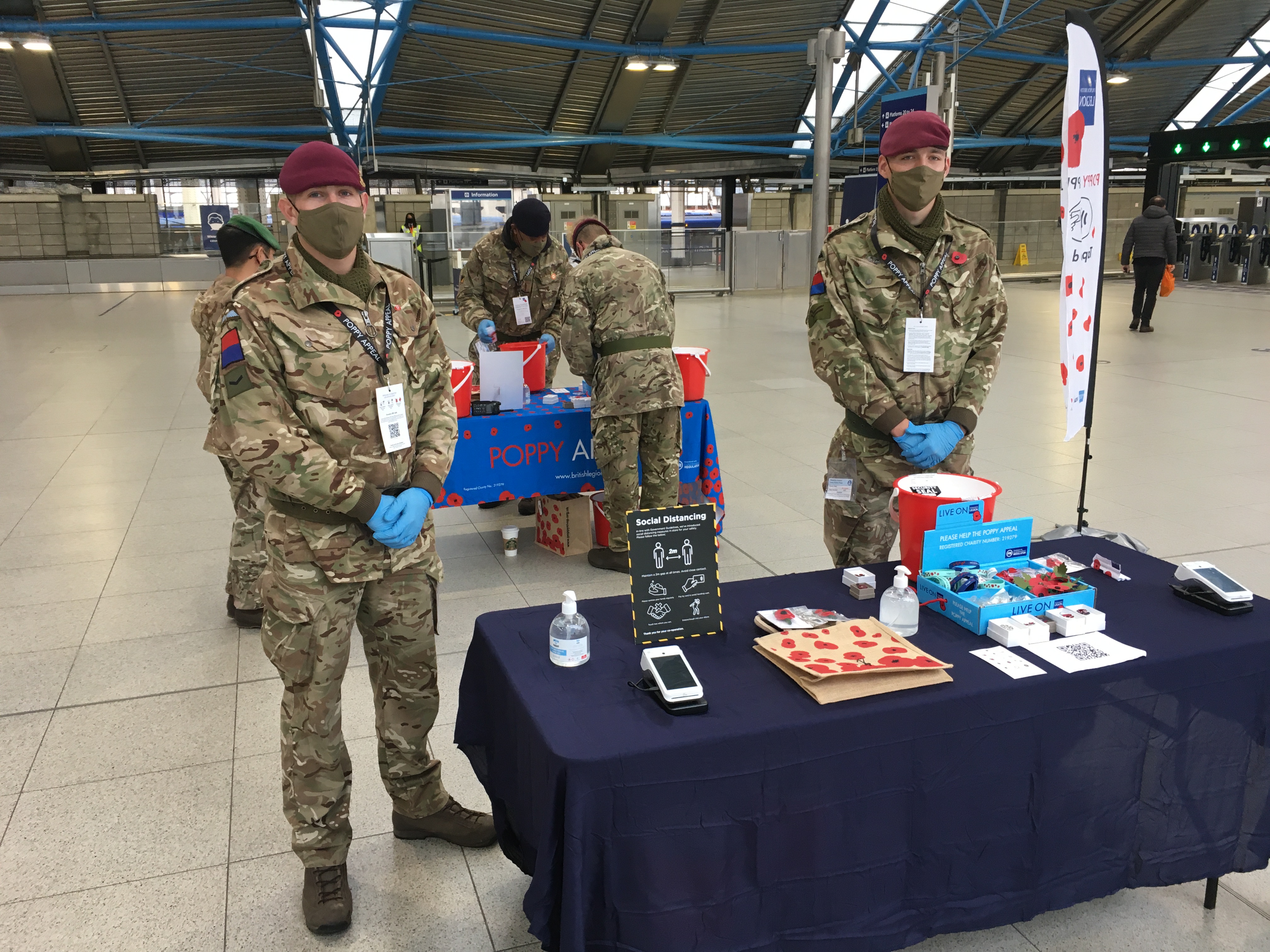 The Royal British Legion’s London Poppy Day Waterloo Under coronavirus restrictions personnel collecting 29102020 CREDIT BFBS