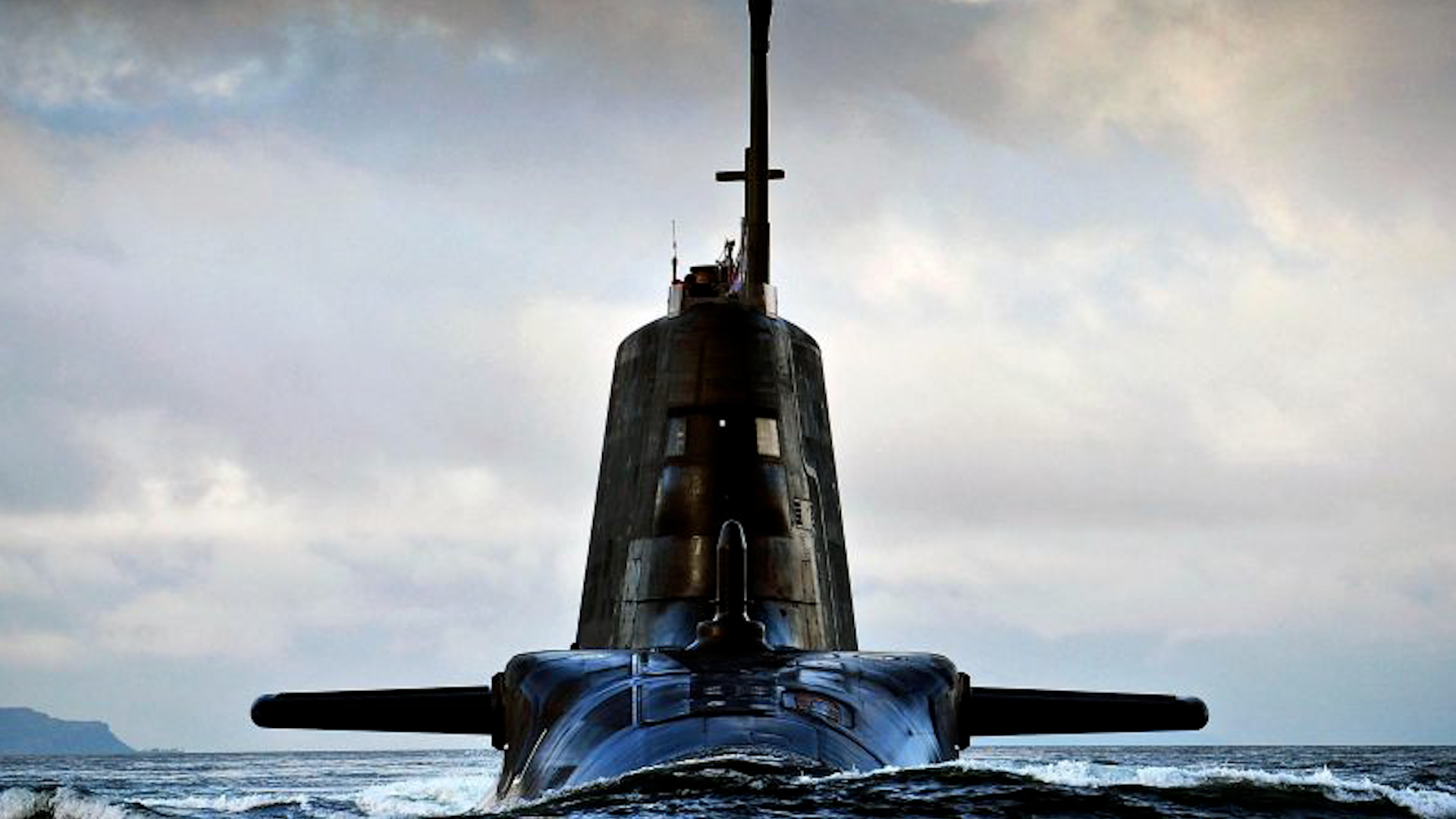 The Royal Navy Astute class submarine HMS Ambush arriving at HMNB Clyde September 19 2012 in Faslane Scotland