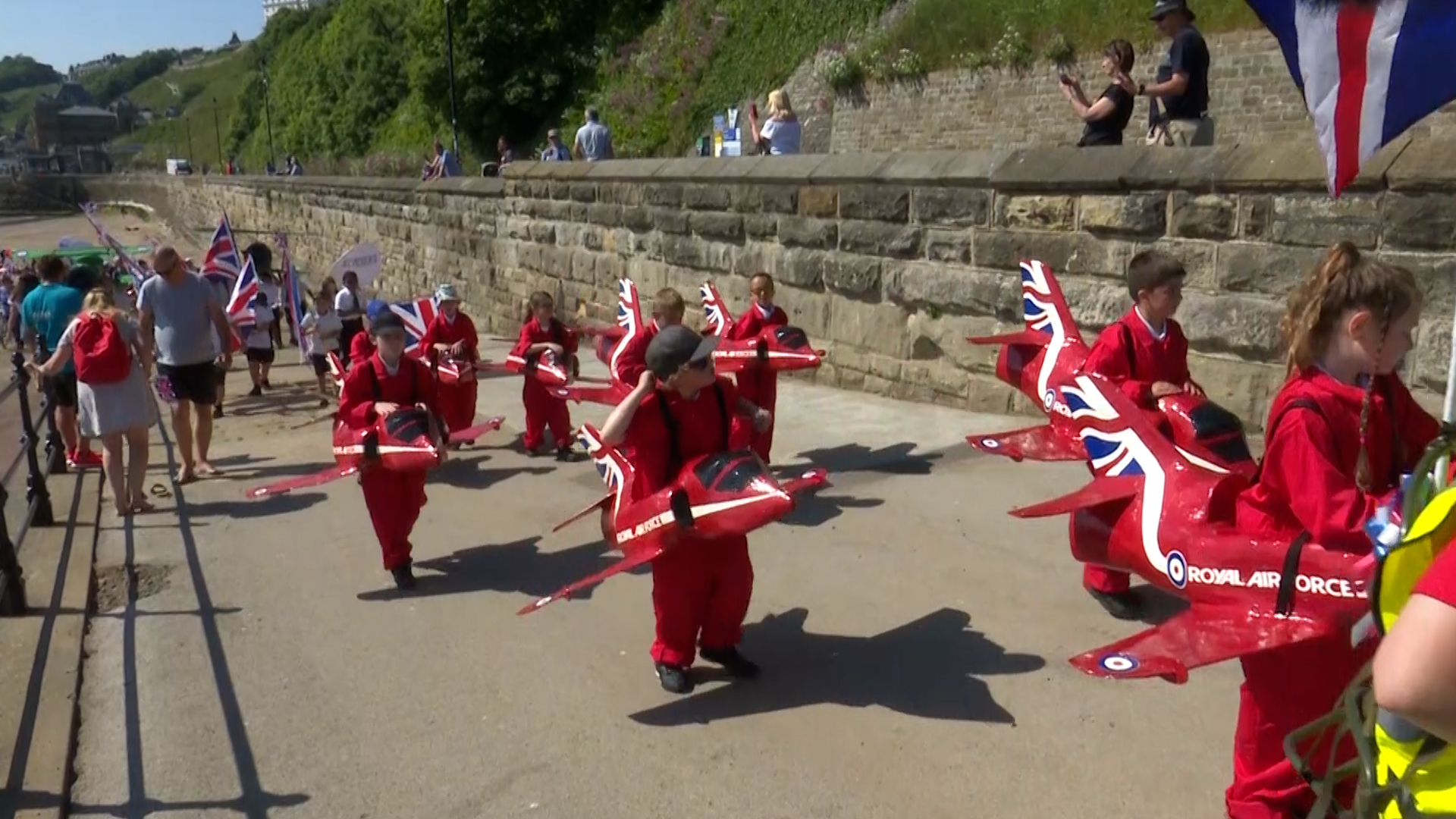The Scarborough childrens armed forces day parade was led by the children’s version of the RAF Red Arrows 23062022 CREDIT BFBS.jpg