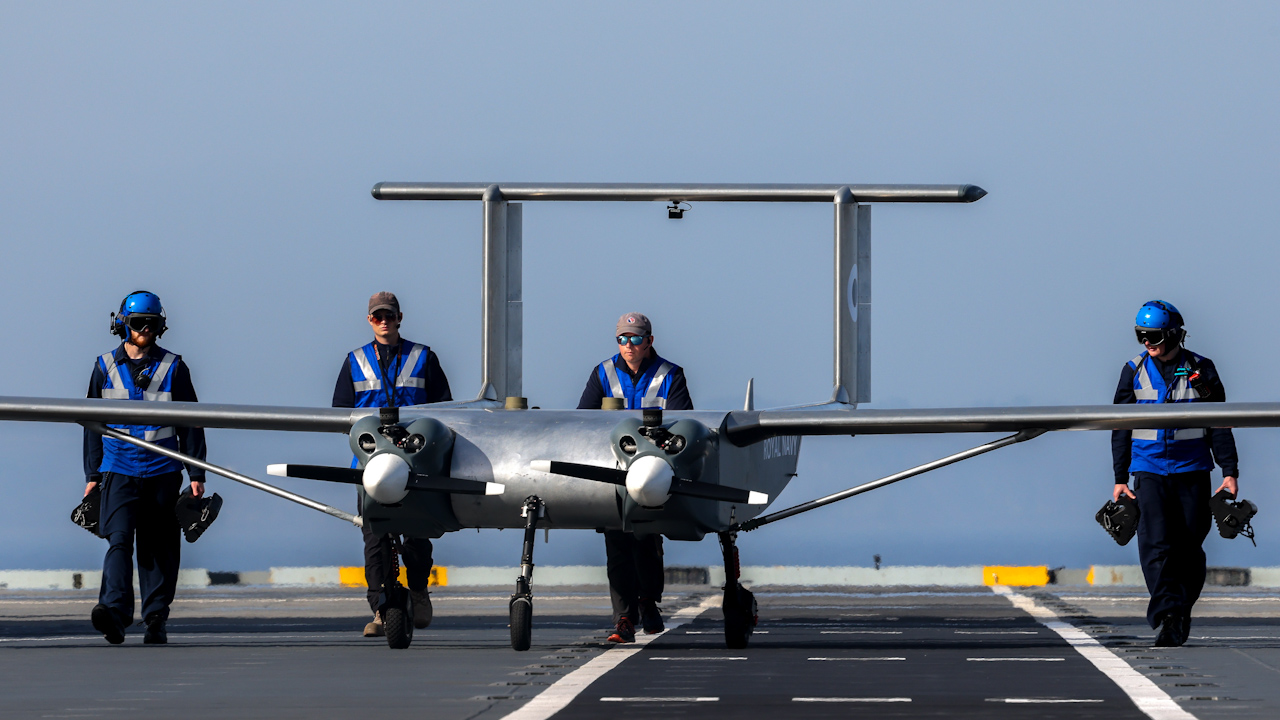 The drone does not require a conventional runway and can take off with a distance of just 120 metres (Picture: Royal Navy).