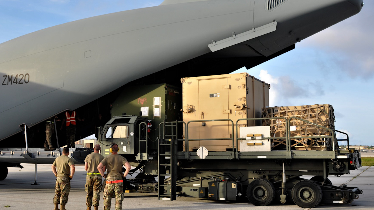 The A400M Atlas aircraft carried seven tons of supply to Guam in the Western Pacific (Picture: Royal Air Force).